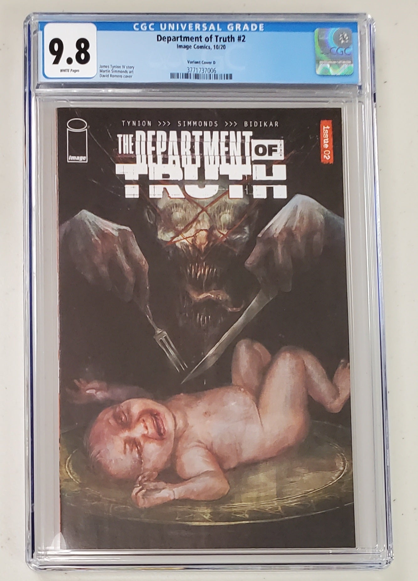 9.8 CGC DEPARTMENT OF TRUTH #2 DAVID ROMERO 1:25 VARIANT [3771737006] Department of Truth IMAGE COMICS   