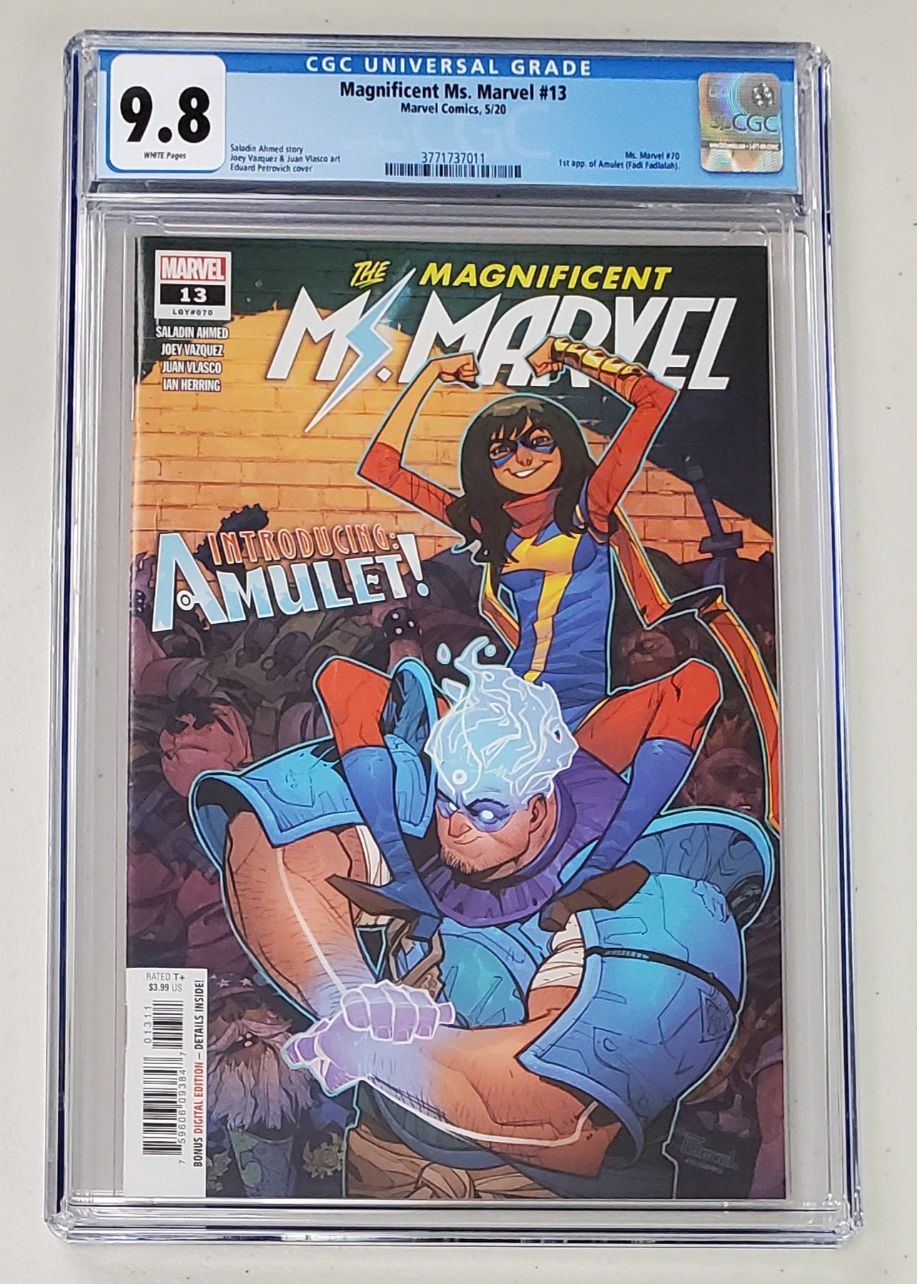 9.8 CGC MAGNIFICENT MS MARVEL #13 (1ST APP AMULET) [3771737011] CGC MARVEL COMICS   