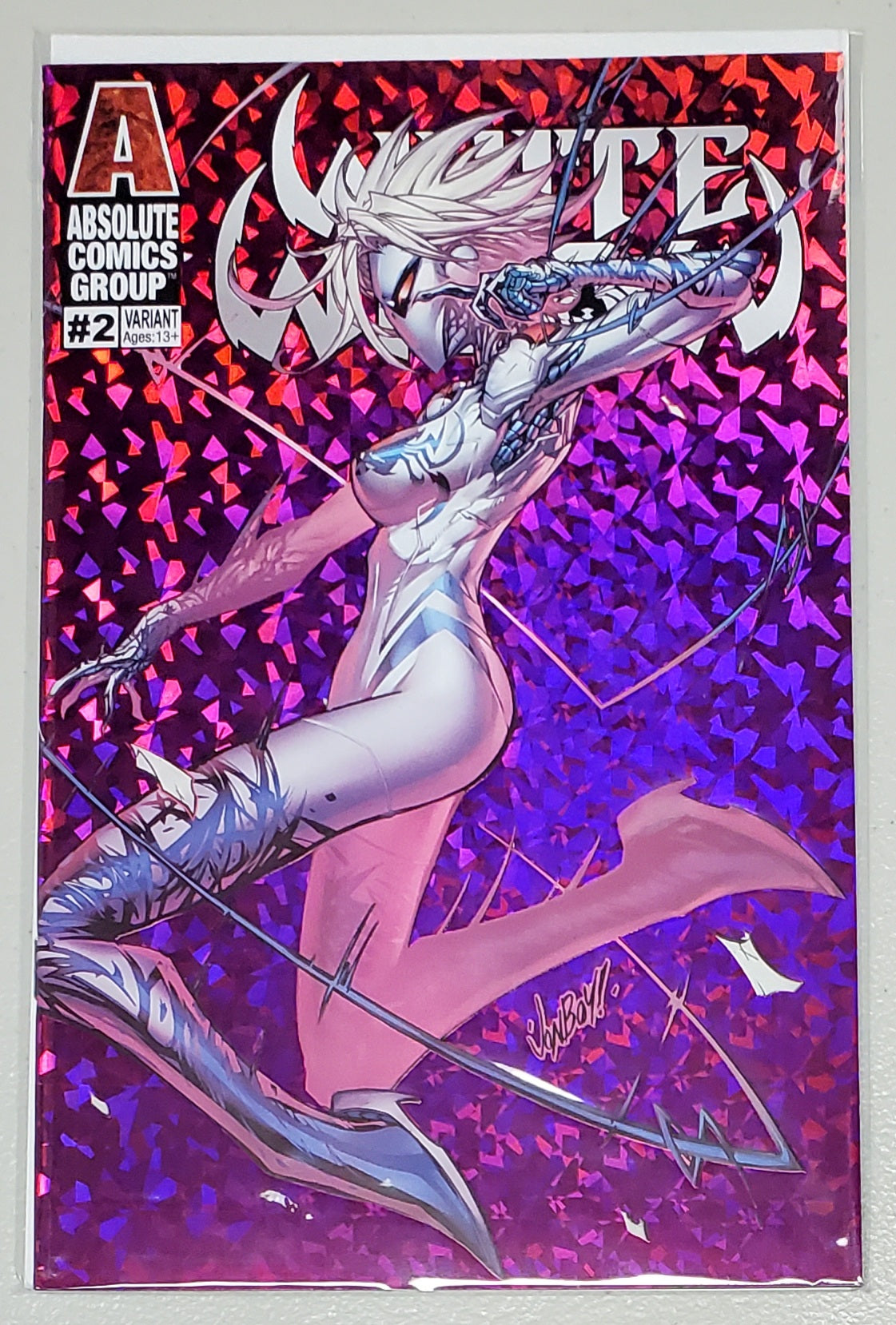 WHITE WIDOW #2 JONBOY MEYERS PRETTY PINK HOLOGRAPHIC FOIL VARIANT comic book ABSOLUTE COMICS GROUP / RED GI   