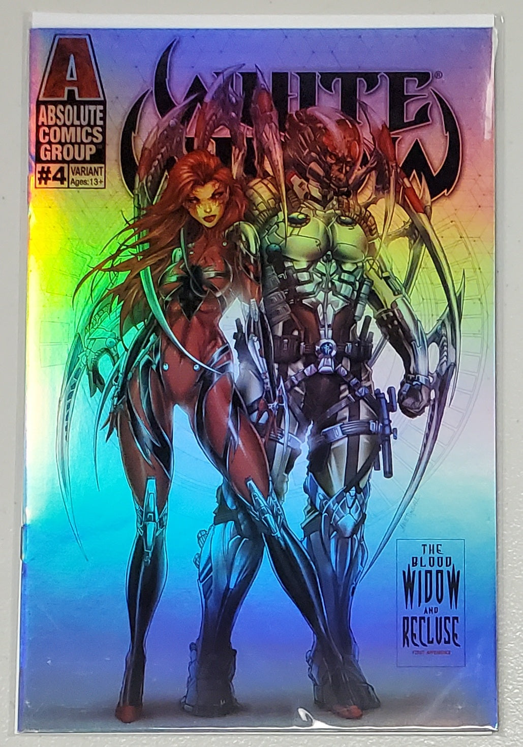 WHITE WIDOW #4 HOLOFOIL BLOOD WIDOW AND RECLUSE VARIANT White Widow ABSOLUTE COMICS GROUP / RED GI   