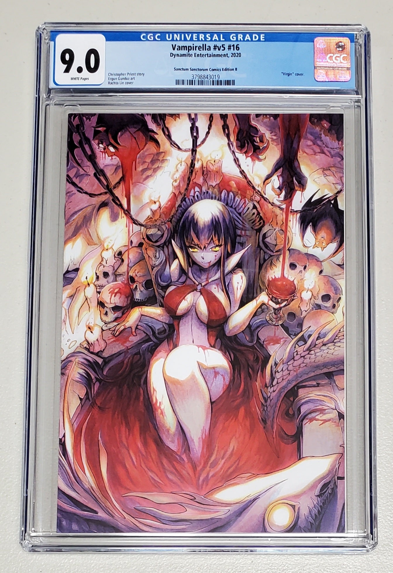 9.0 CGC VAMPIRELLA #16 SSCO RACHTA LIN VIRGIN VARIANT [3798843019] Vampirella Dynamite Entertainment   