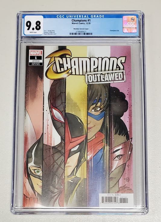 9.8 CGC CHAMPIONS #1 PEACH MOMOKO 1:50 VARIANT [3799069021] comic book MARVEL COMICS   