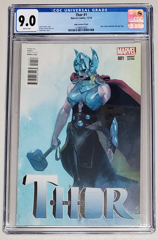9.0 CGC Thor #1 Ribic 1:50 (Jane Foster becomes new Thor) 2014 [3798852005]