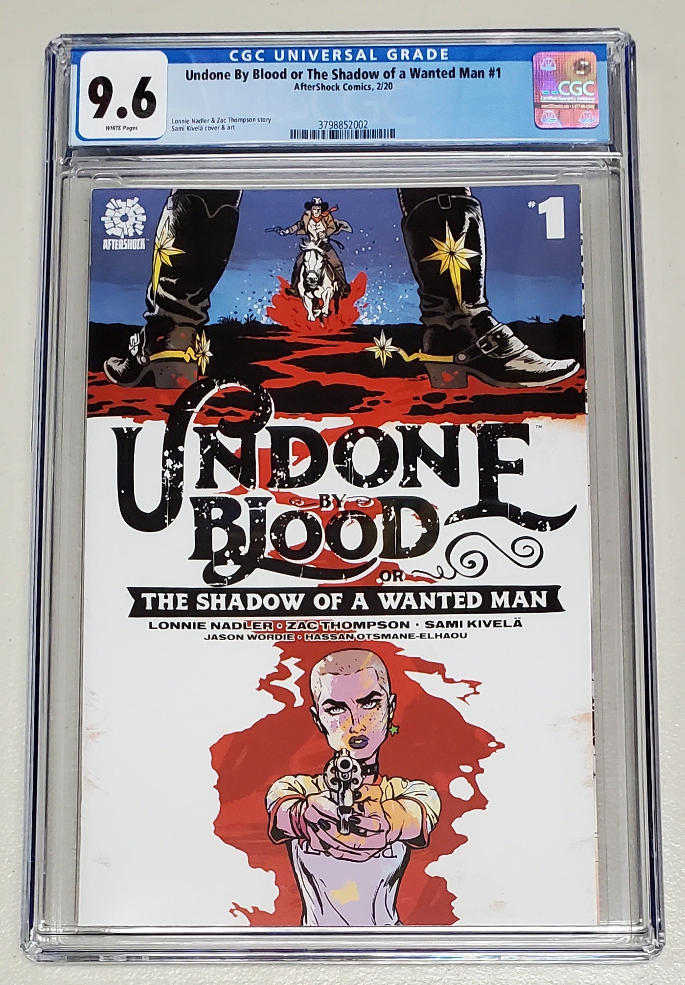 9.6 CGC UNDONE BY BLOOD SHADOW OF A WANTED MAN #1 [3798852002] CGC AFTERSHOCK COMICS   