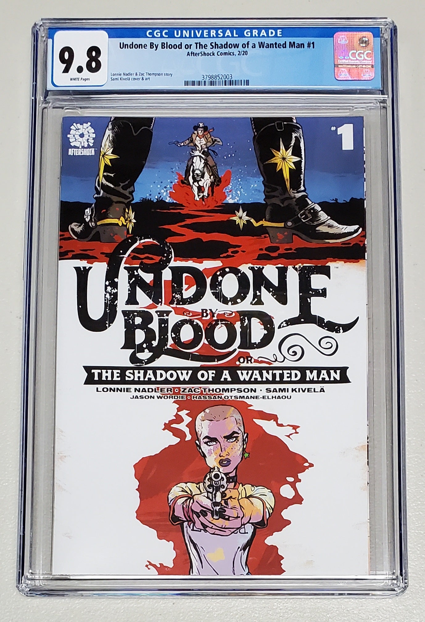 9.8 CGC UNDONE BY BLOOD SHADOW OF A WANTED MAN #1 [3798852003] CGC AFTERSHOCK COMICS   