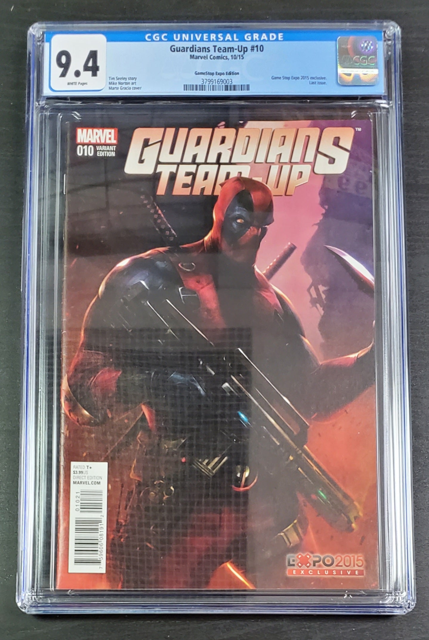 9.4 CGC GUARDIANS TEAM-UP #10 GAMESTOP EXPO VARIANT 2015 LAST ISSUE [3799169003] Guardians Team-Up MARVEL COMICS   