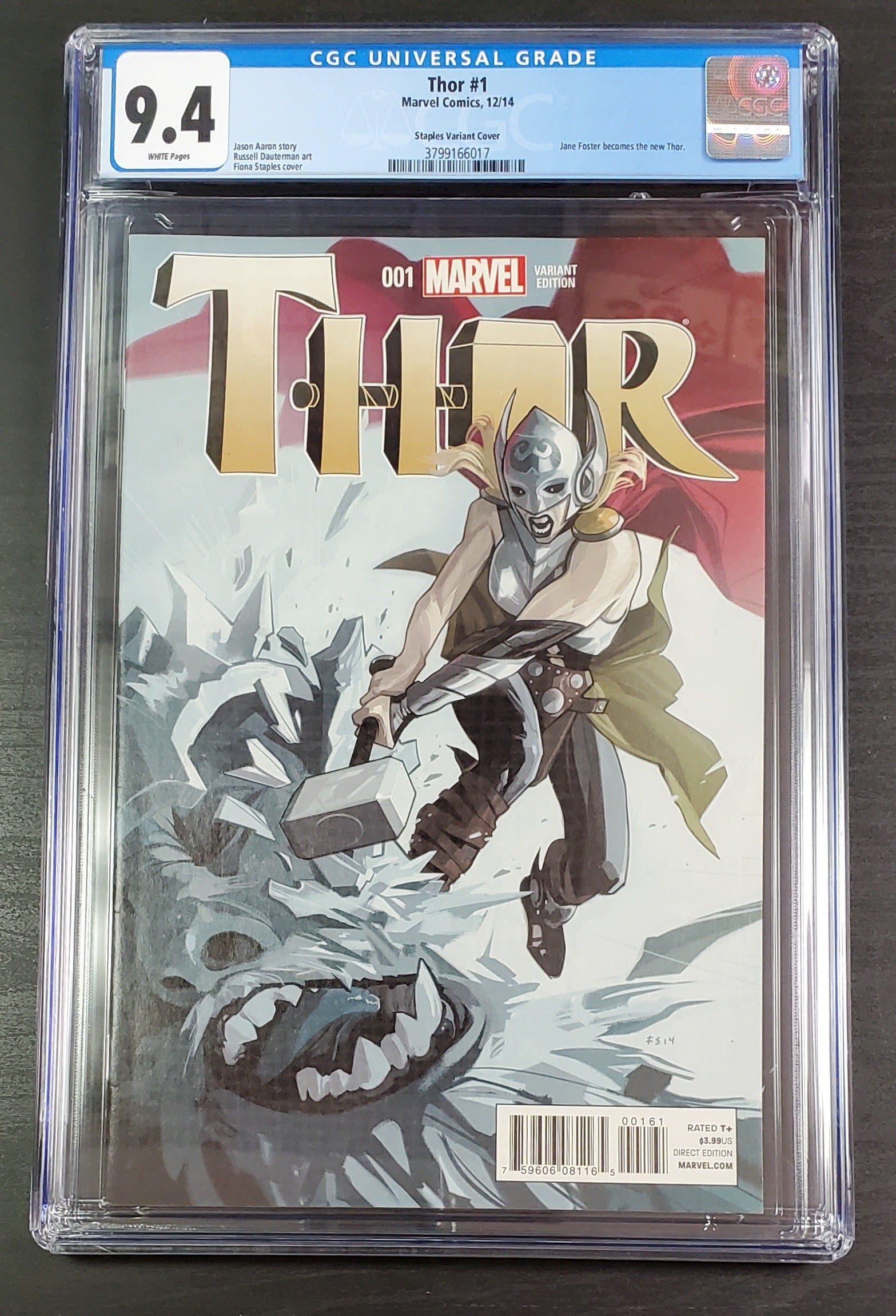 9.4 CGC THOR #1 STAPLES 1:25 VARIANT [3799166017] CGC MARVEL COMICS   