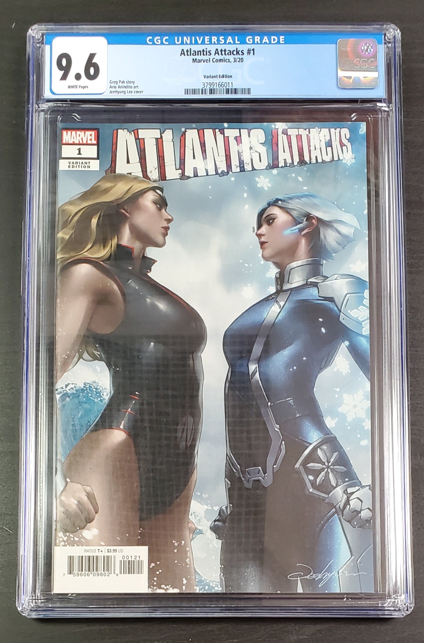 9.6 CGC ATLANTIS ATTACKS #1 JEEHYUNG LEE 1:50 VARIANT [3799169011] CGC MARVEL COMICS   