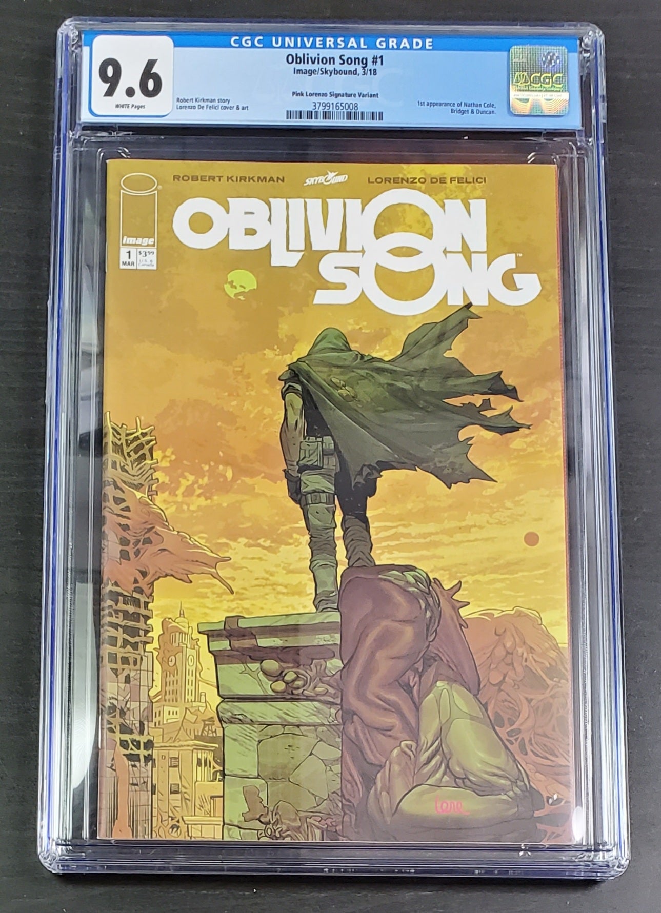 9.6 CGC OBLIVION SONG #1 PINK SIGNATURE CHASE VARIANT [3799165008] CGC IMAGE COMICS   