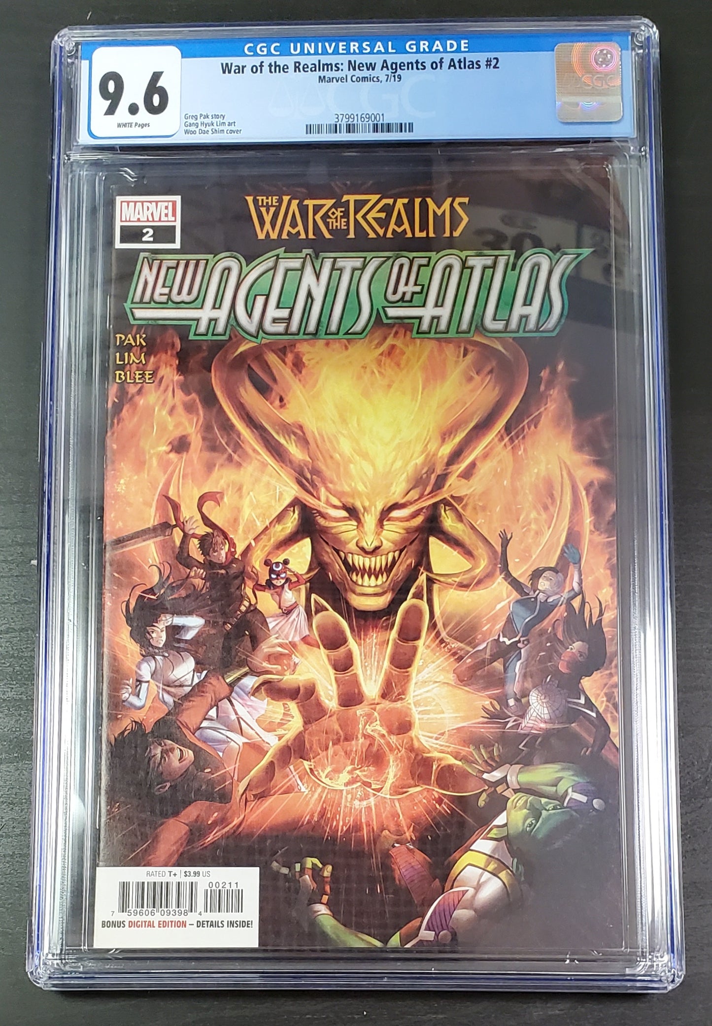 9.6 CGC WAR OF THE REALMS NEW AGENTS OF ATLAS #2 [3799169001] CGC CGC   