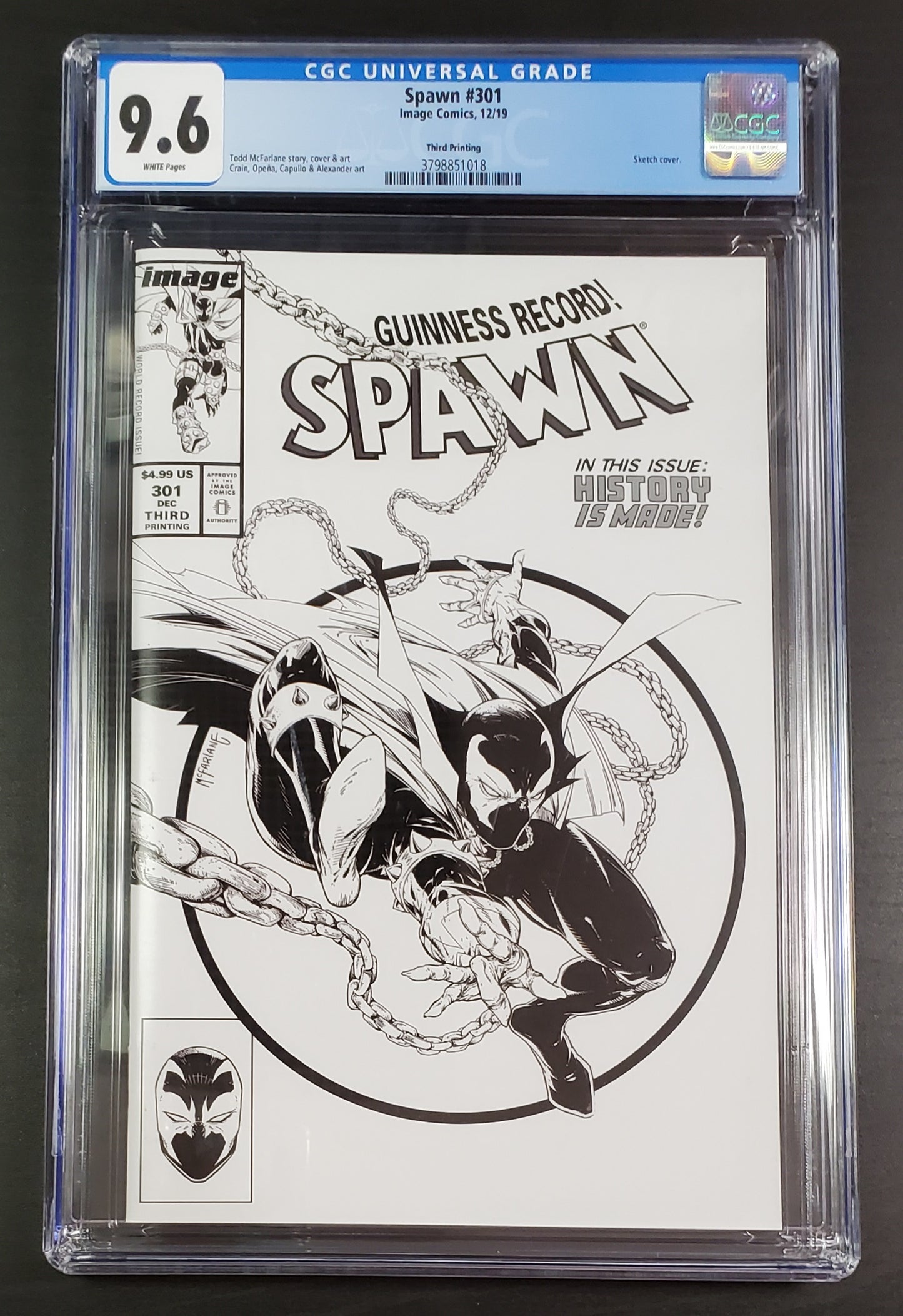 9.6 CGC SPAWN #301 3RD PRINT VARIANT [3798851018] CGC IMAGE COMICS   