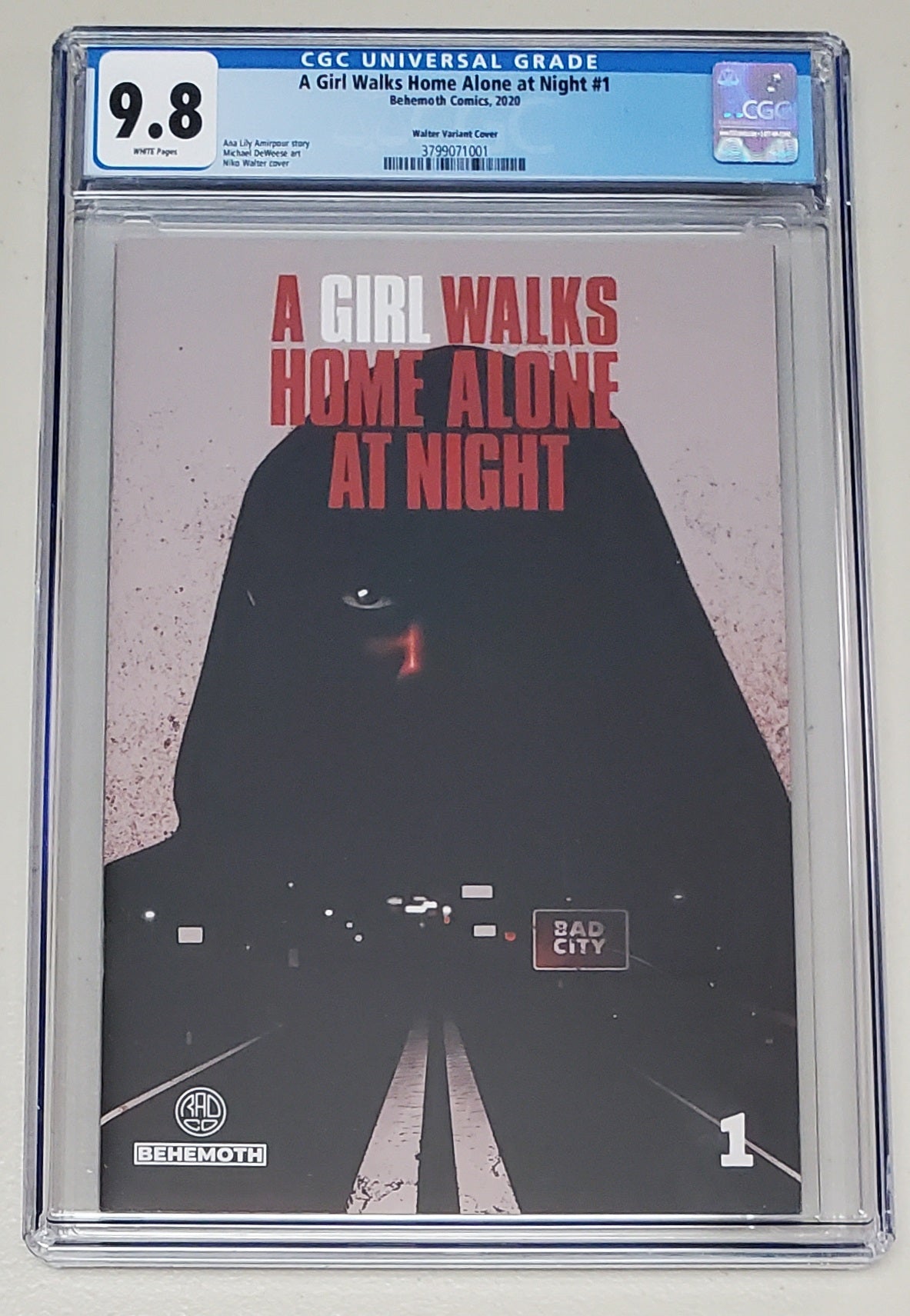 9.8 CGC A GIRL WALKS HOME ALONE AT NIGHT #1 WALTER VARIANT [3799071001] CGC BEHEMOTH COMICS   