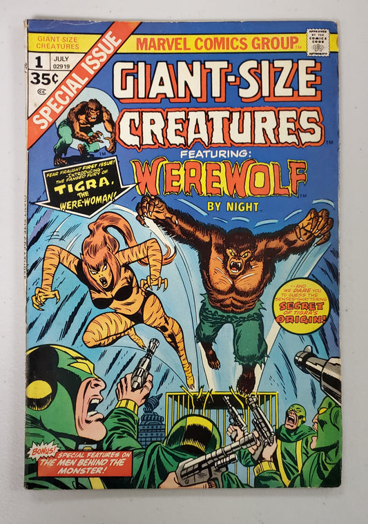 GIANT-SIZE CREATURES FEATURING WEREWOLF BY NIGHT #1 1974 (1ST TIGRA)