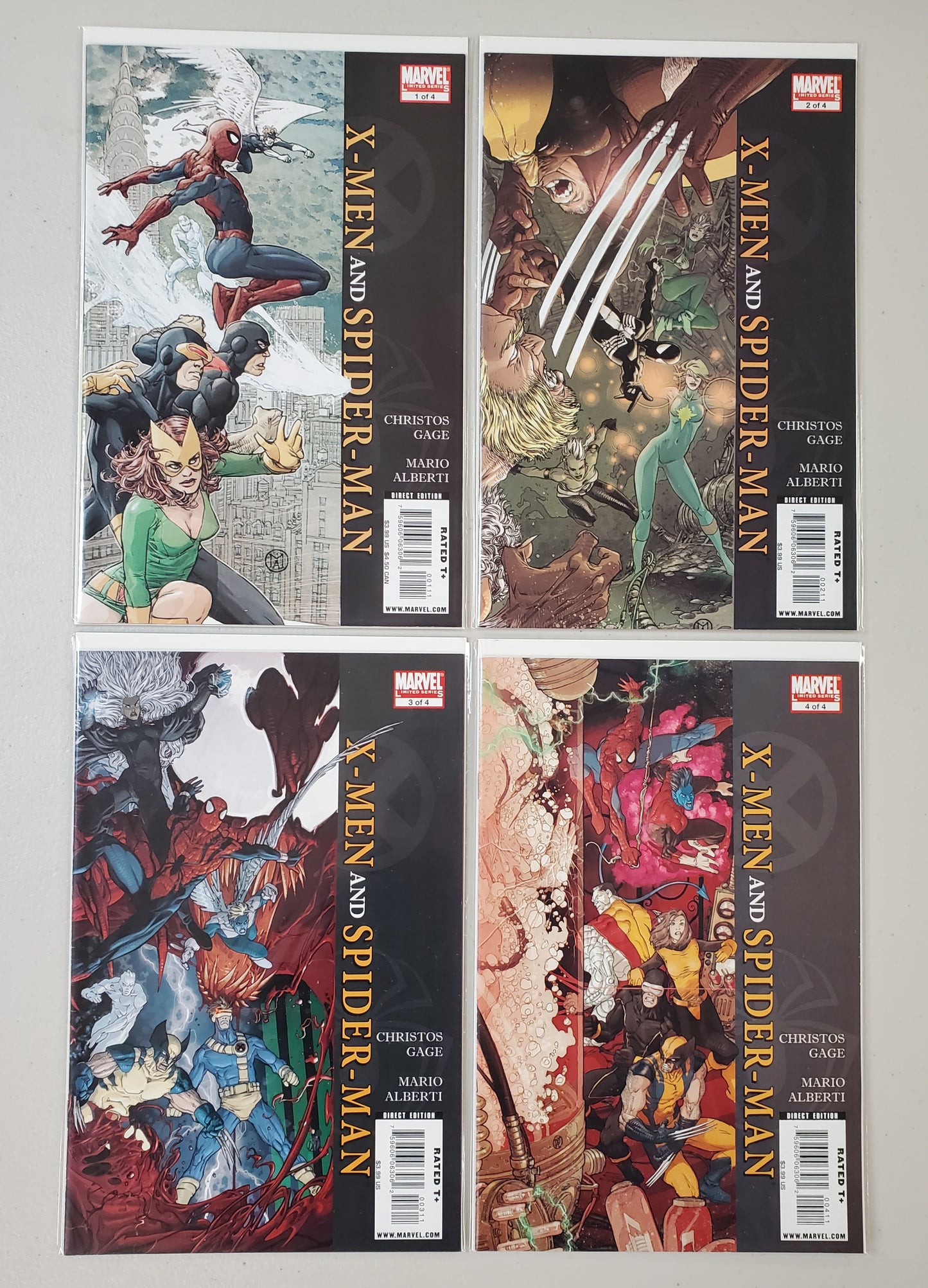 X-MEN & SPIDER-MAN #1-#4 SET 2009  Comics Bundlle   