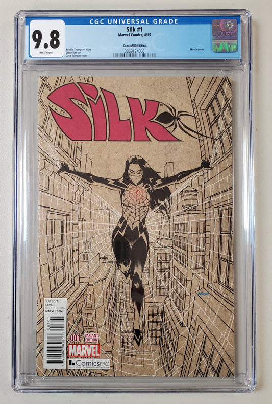 9.8 CGC Silk #1 ComicsPRO Sketch Variant 2015 [3869124006]