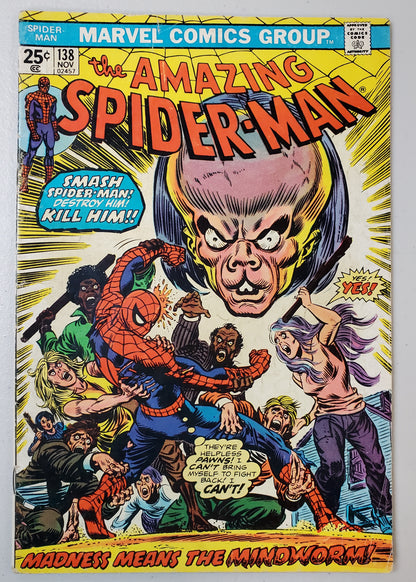 AMAZING SPIDER-MAN #138 1974 (1ST APP MINDWORM)