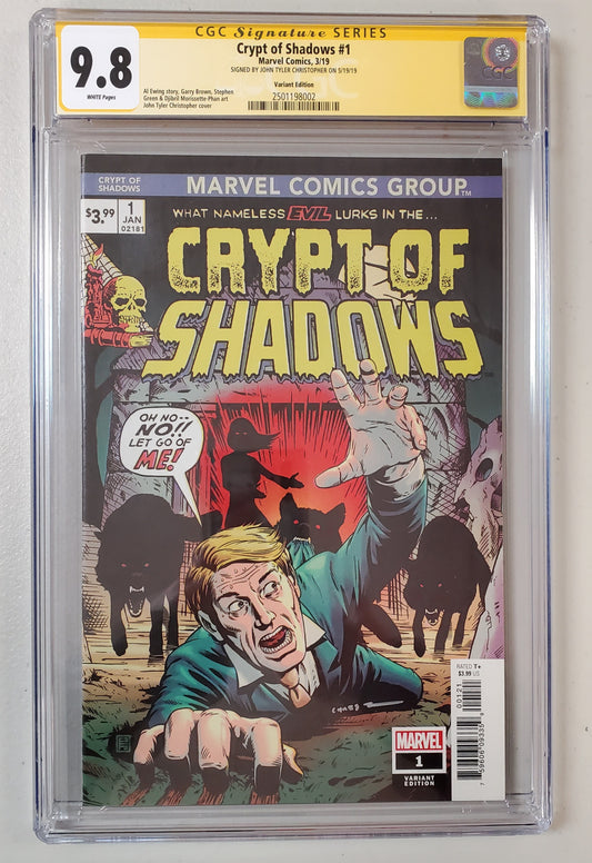 9.8 CGC SS CRYPT OF SHADOWS #1 VARIANT SIGNED BY JOHN TYLER CHRISTOPHER