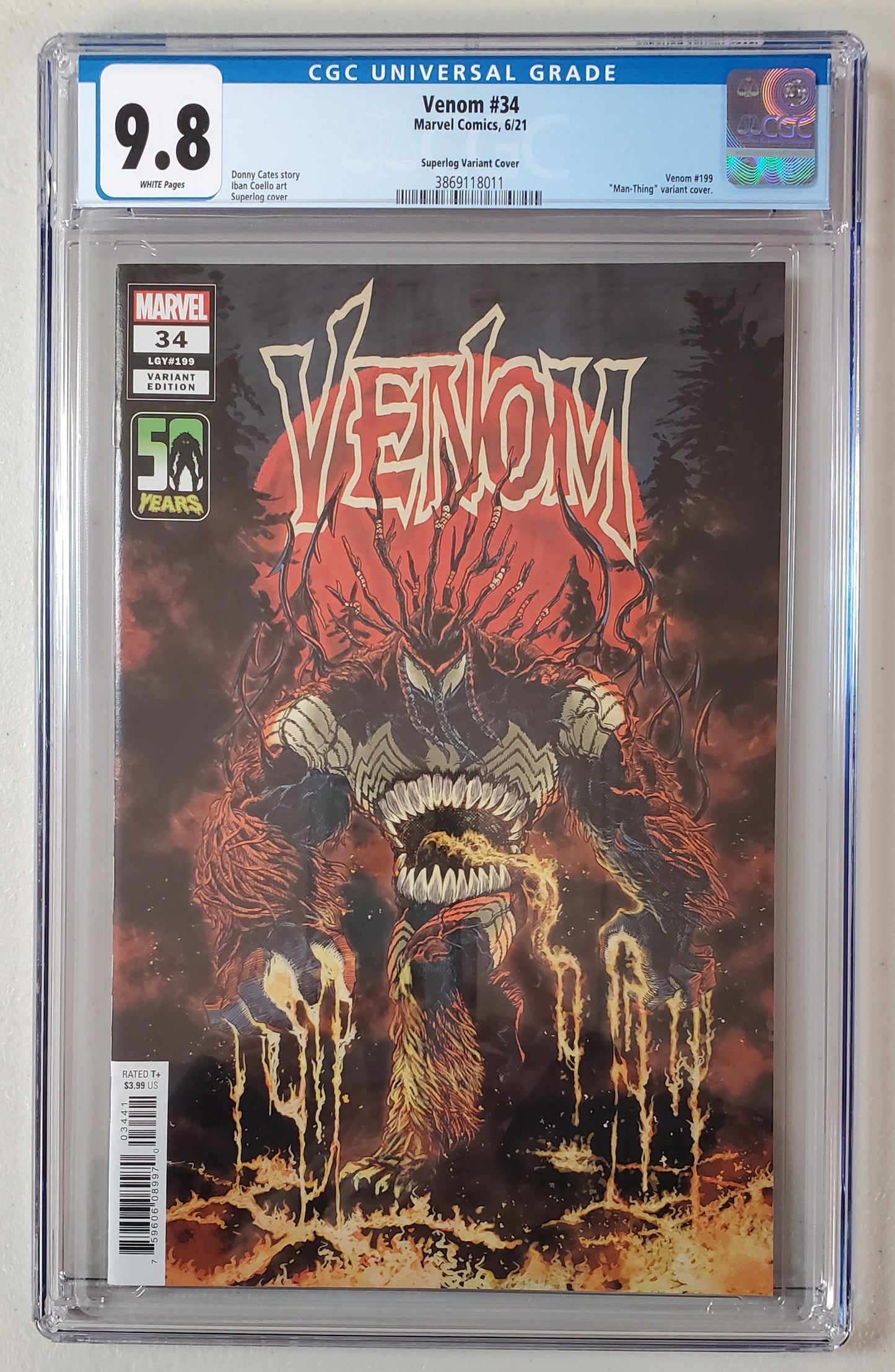 9.8 CGC VENOM #34 SUPERLOG VARIANT [3869118011] Venom CGC   