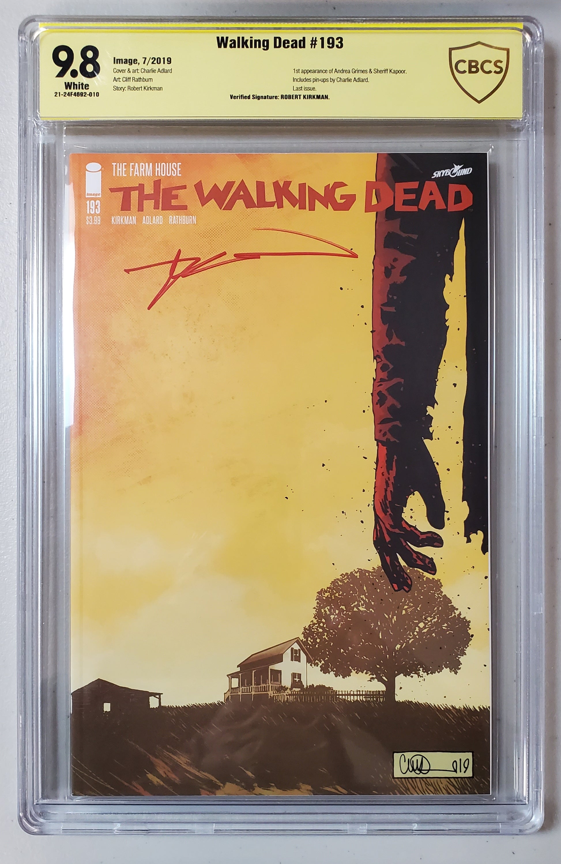 9.8 CBCS WALKING DEAD #193 (FINAL ISSUE) SIGNED BY ROBERT KIRKMAN Walking Dead CBCS   