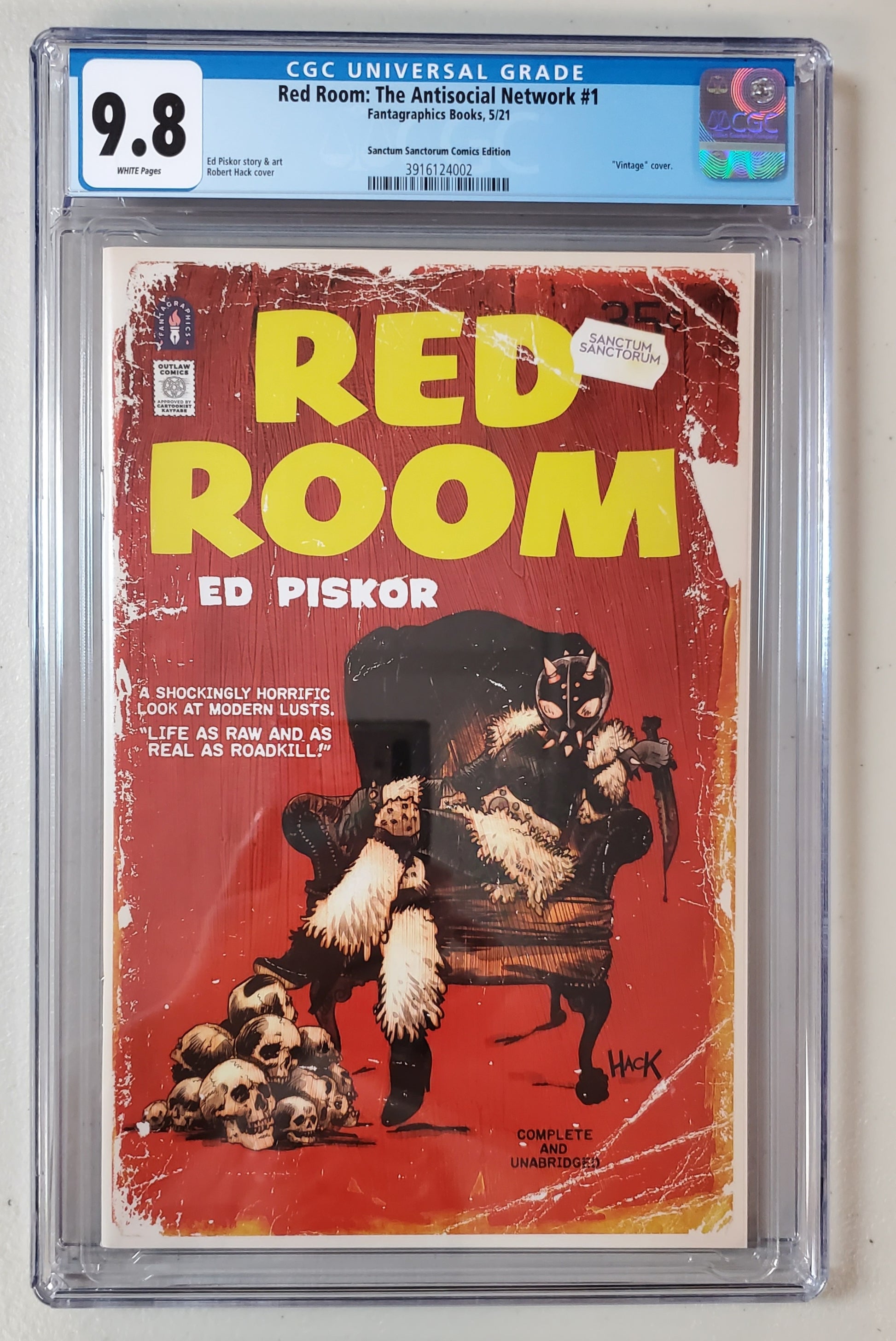 9.8 CGC RED ROOM #1 HACK VARIANT [3916124002] comic FANTAGRAPHICS BOOKS   