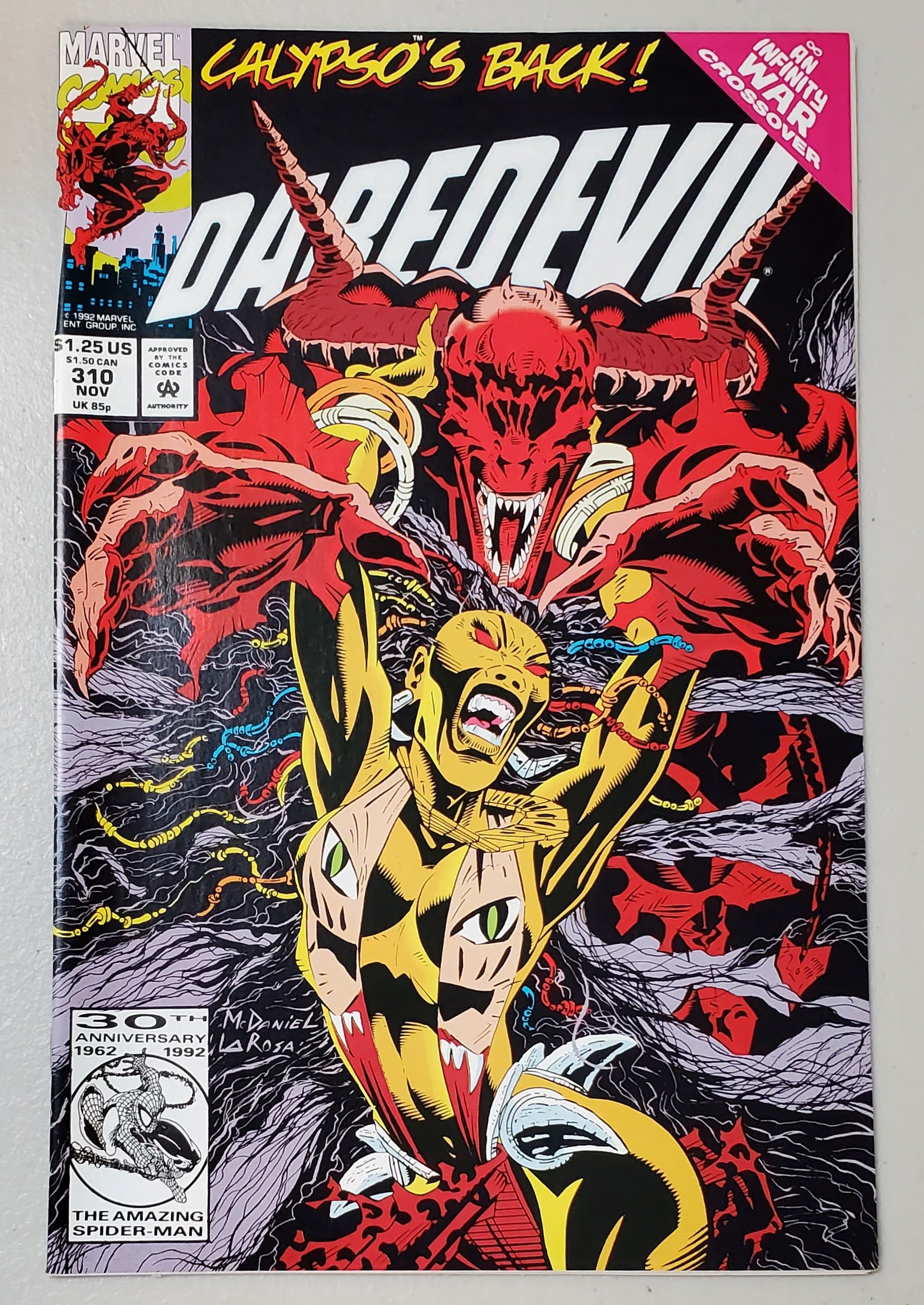 DAREDEVIL #310 (1ST COVER APP CALYPSO) 1992  MARVEL COMICS   