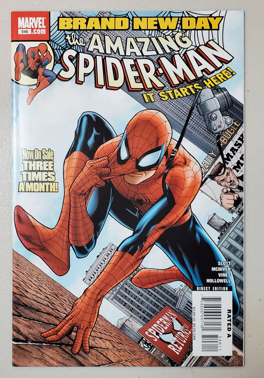 AMAZING SPIDER-MAN #546 (1ST APP FREAK & BILL HOLLISTER, JACKPOT, MR NEGATIVE) 2008 comic books MARVEL COMICS   