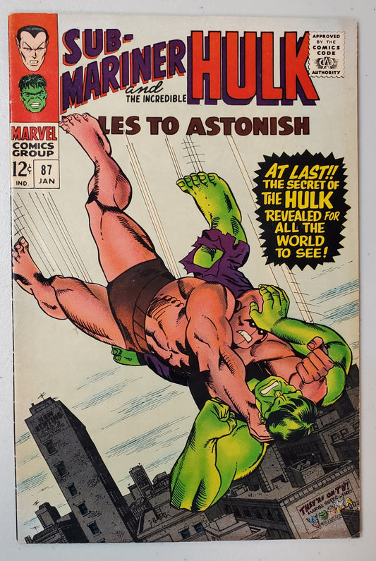 TALES TO ASTONISH COMIC #87 (INCREDIBLE HULK & SUB-MARINER) 1967