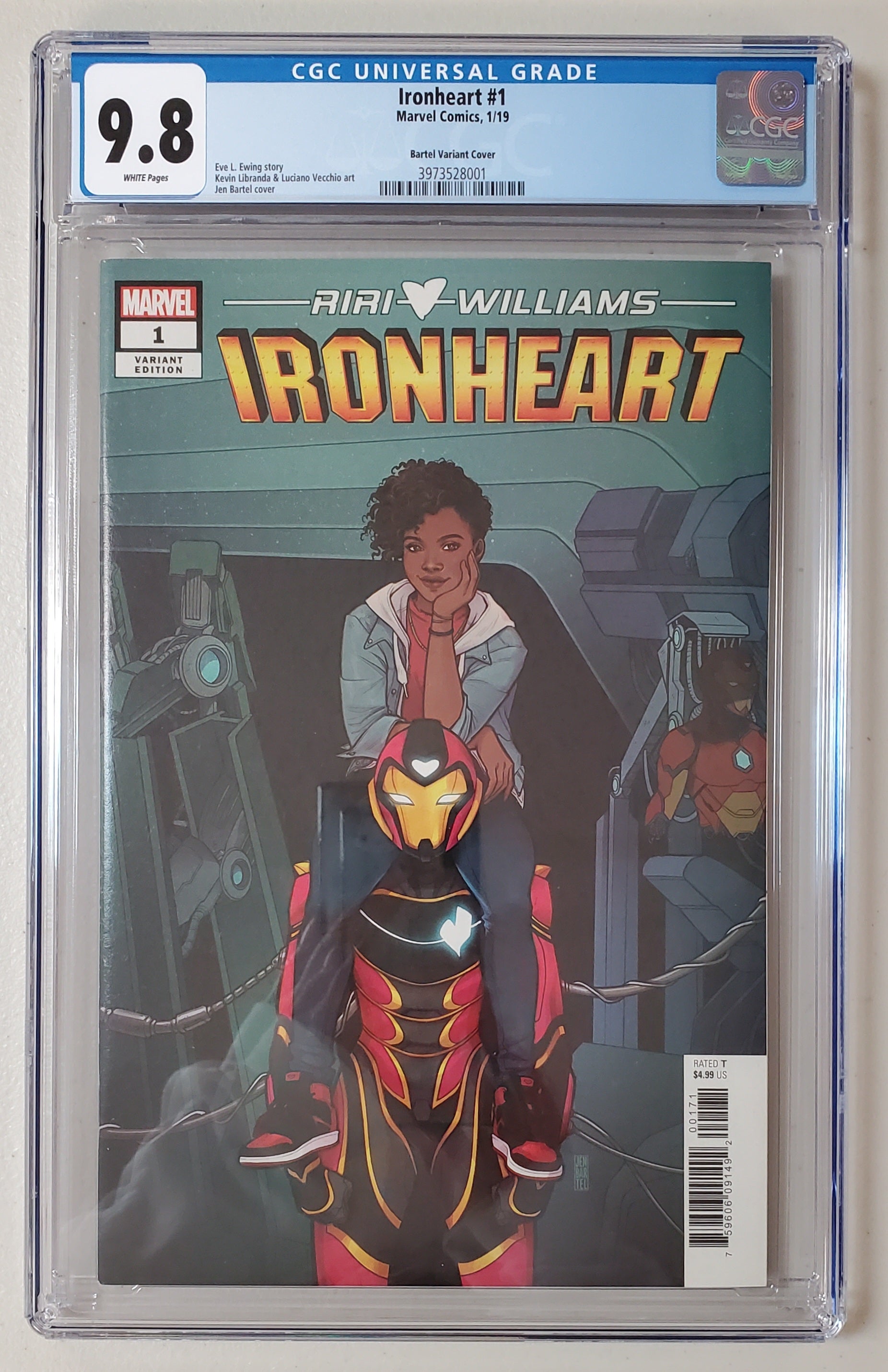 9.8 CGC IRONHEART #1 RIRI WILLIAMS 1:50 JEN BARTEL VARIANT [3973528001] comic book MARVEL COMICS   