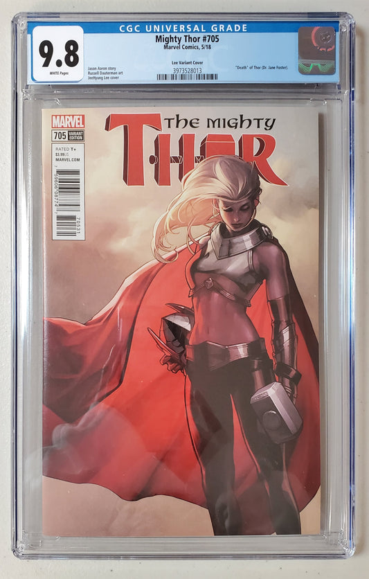 9.8 CGC MIGHTY THOR #705 1:50 JEEHYUNG LEE VARIANT [3973528013]