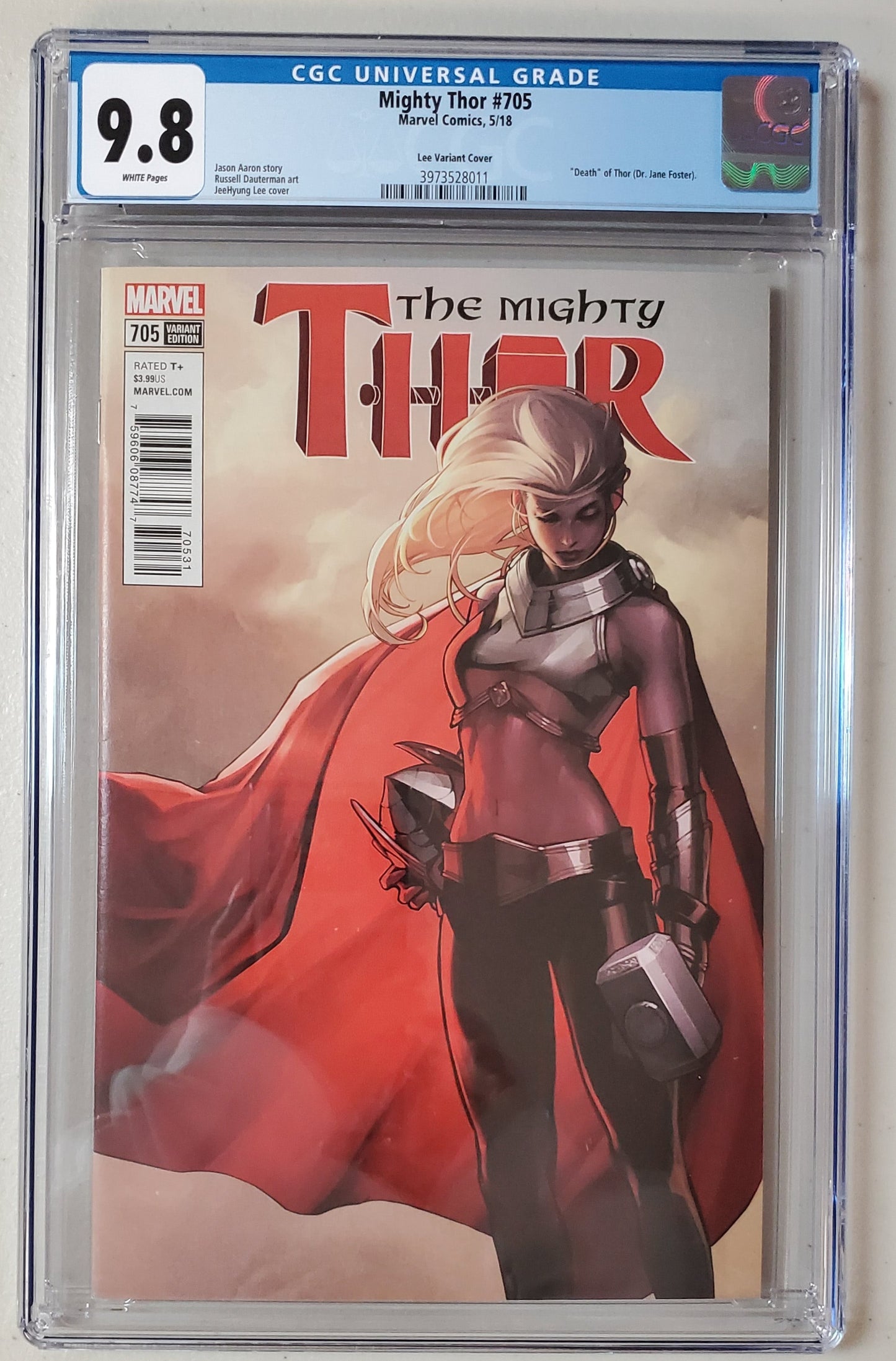 9.8 CGC MIGHTY THOR #705 1:50 JEEHYUNG LEE VARIANT [3973528011]