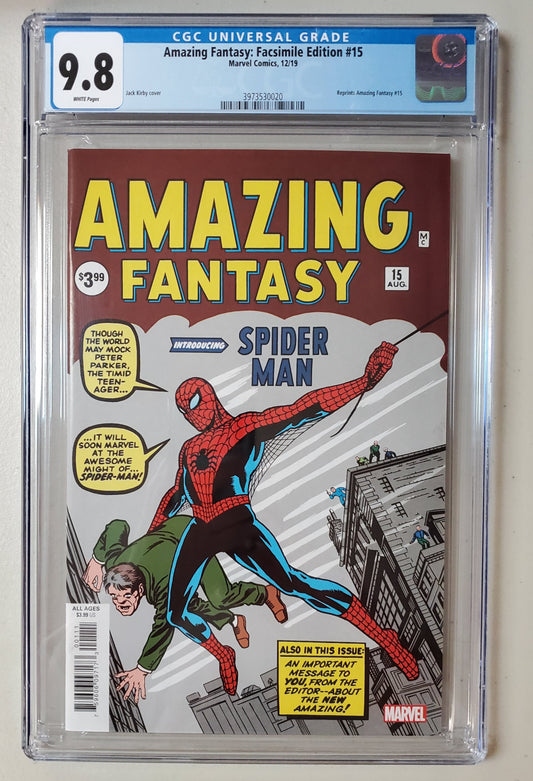 9.8 CGC AMAZING FANTASY #15 FACSIMILIE REPRINT [3973530020] Amazing Fantasy MARVEL COMICS