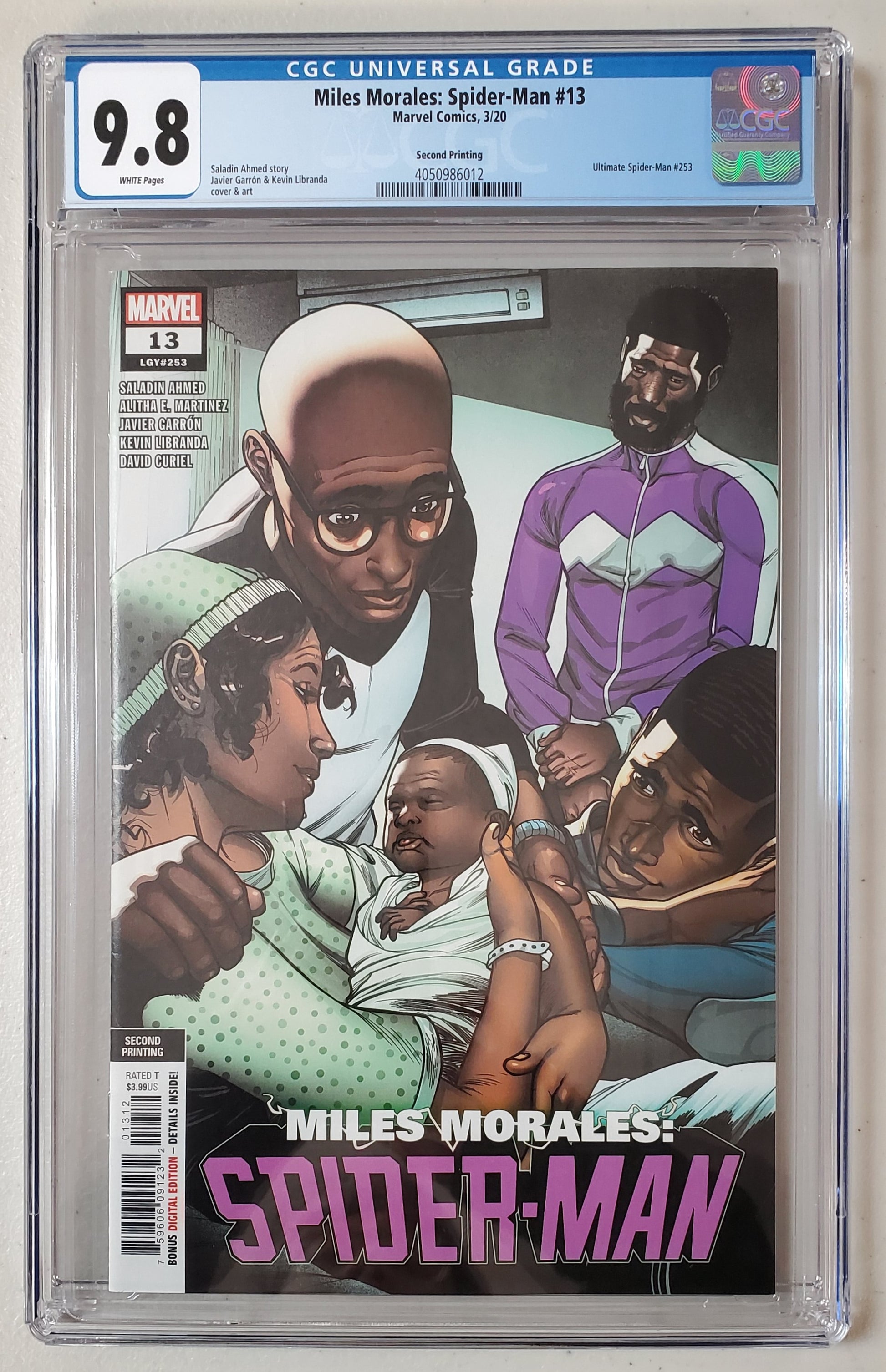 9.8 CGC MILES MORALES SPIDER-MAN #13 2ND PRINT (1ST APP BILLIE MORALES) [4050986012] comic MARVEL COMICS   