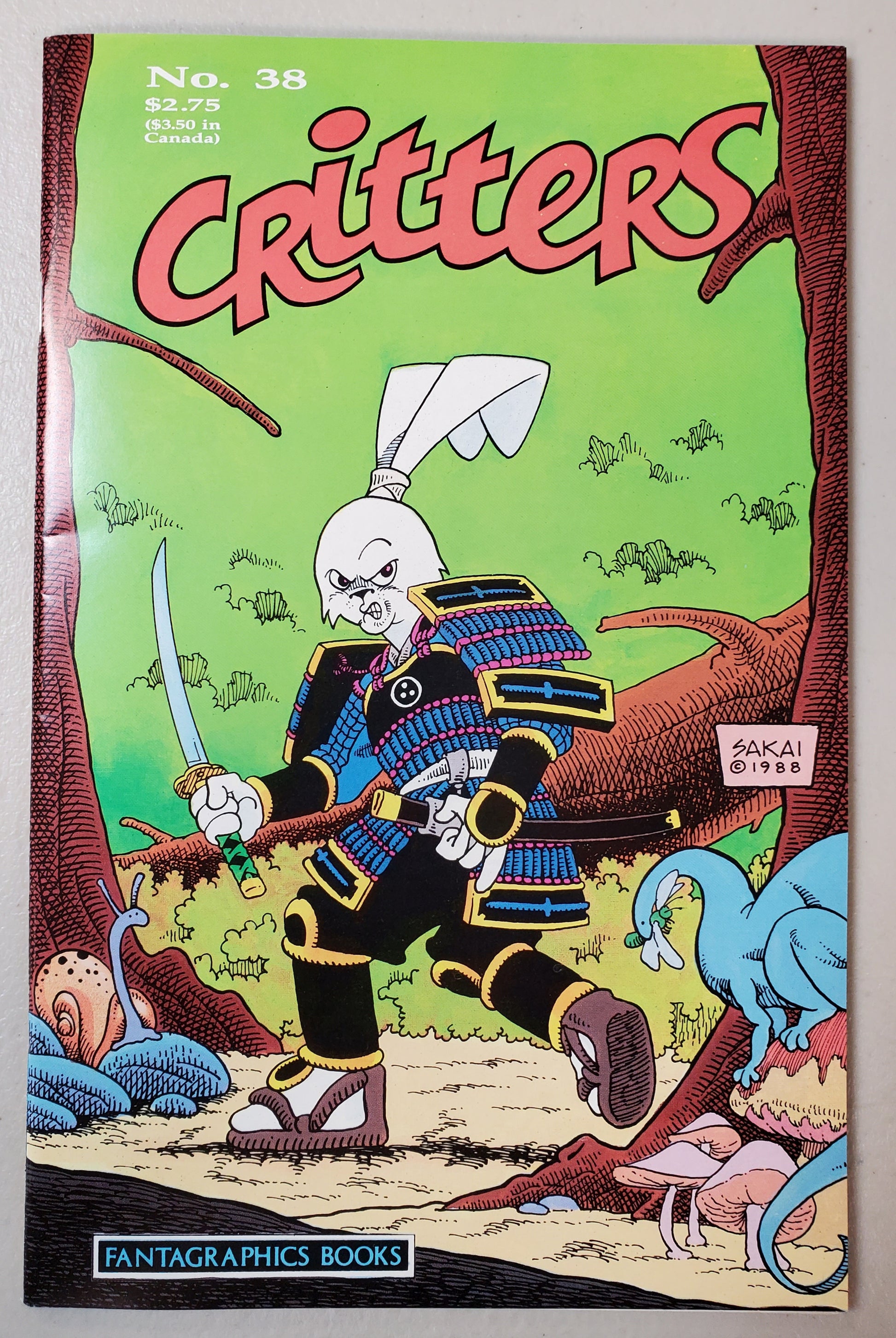 CRITTERS #38 SIGNED BY STAN SAKAI comic book FANTAGRAPHICS BOOKS   