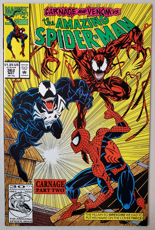AMAZING SPIDER-MAN #362 1992 (2ND APP CARNAGE)