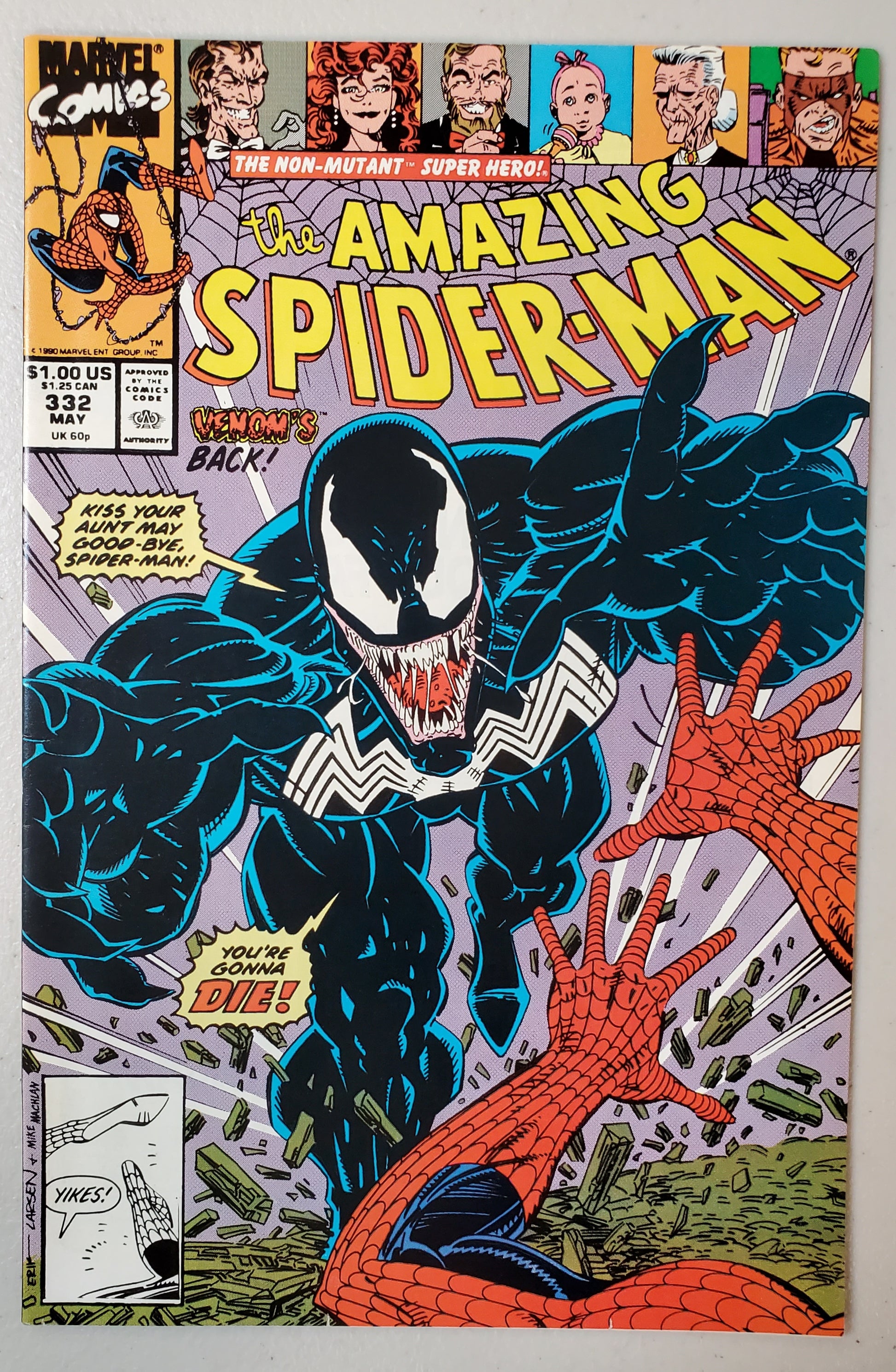 AMAZING SPIDER-MAN #332 (1ST APP JAY LENO) 1990 COMIC BOOK MARVEL COMICS   