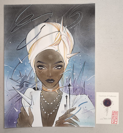 PARIS 2119 ORIGINAL WATERCOLOR COVER ART BY PEACH MOMOKO comic books MAGNETIC PRESS INC.   