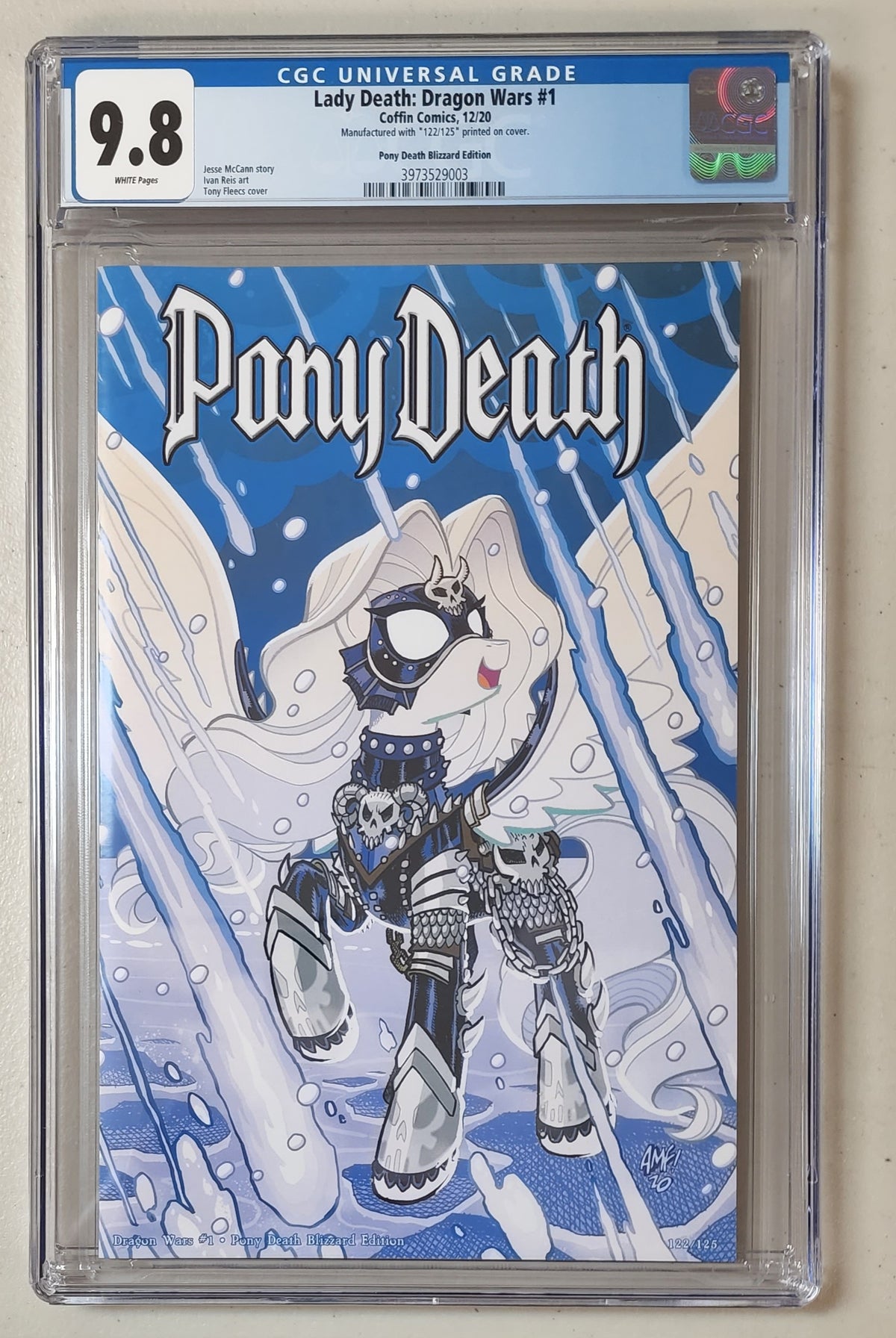 9.8 CGC LADY DEATH DRAGON WARS #1 PONY DEATH BLIZZARD TONY FLEECS VARIANT 122/125 [3973529003] Lady Death COFFIN COMICS