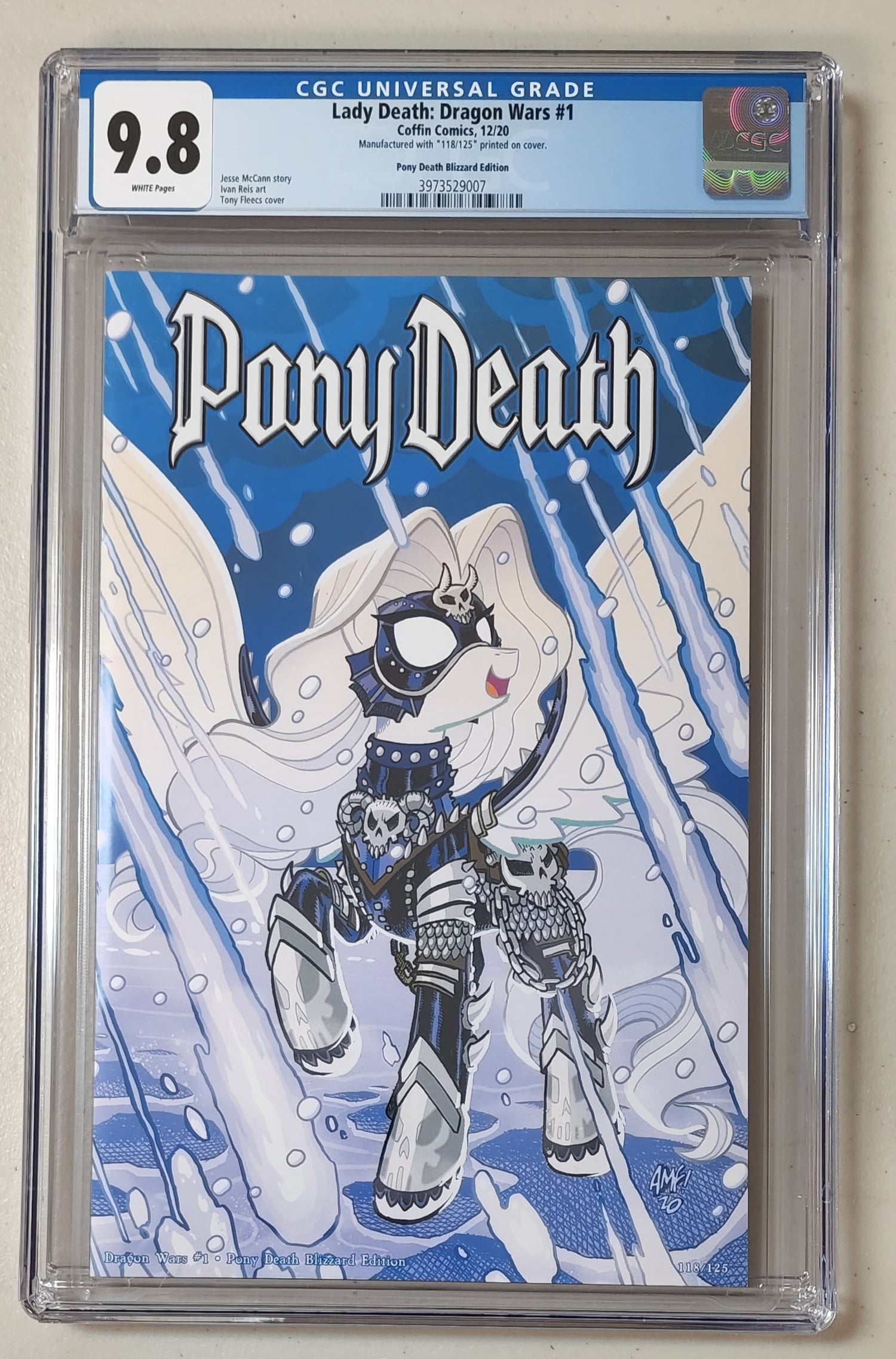 9.8 CGC LADY DEATH DRAGON WARS #1 PONY DEATH BLIZZARD TONY FLEECS VARIANT 118/125 [3973529007] Lady Death COFFIN COMICS   
