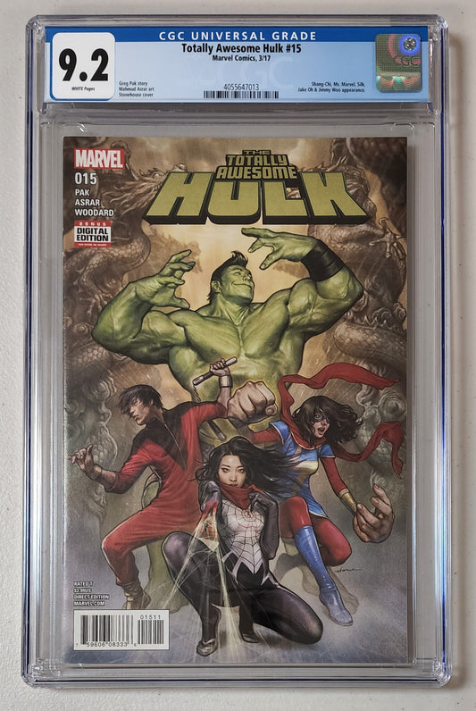 9.2 CGC TOTALLY AWESOME HULK #15 (1ST PROTECTORS) 2017 [4055647013]