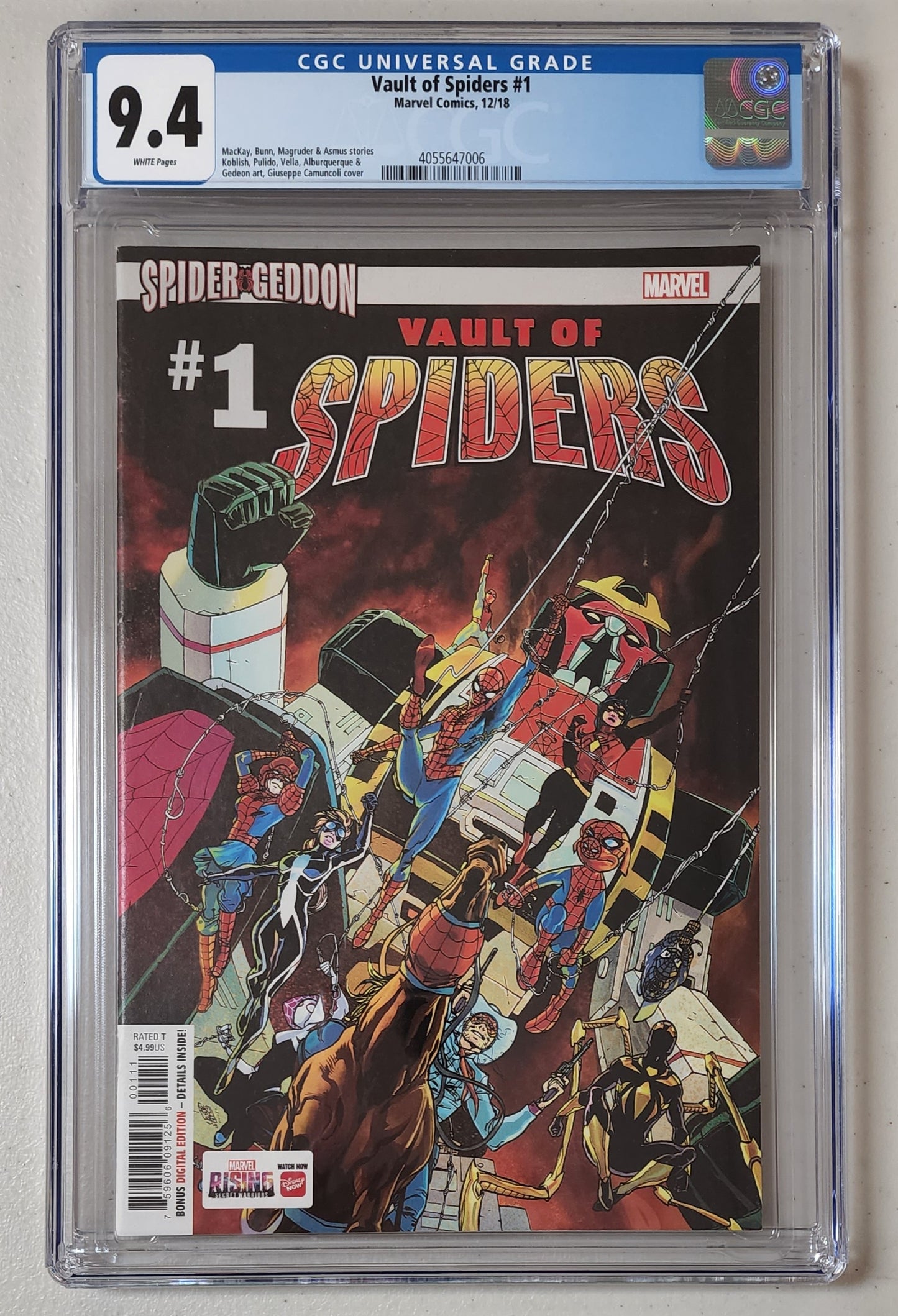 9.4 CGC VAULT OF SPIDERS #1 2019 (1ST APP SPIDER-BYTE) [4055647006] comic book MARVEL COMICS   