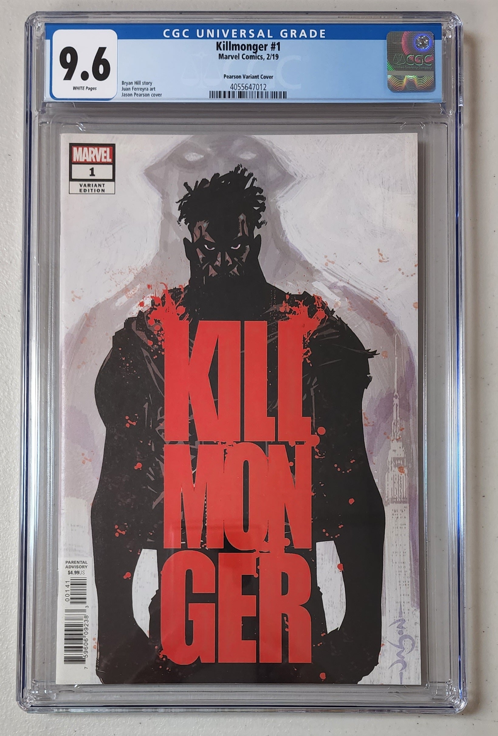 9.6 CGC KILLMONGER #1 PEARSON 1:25 VARIANT 2019 [4055647012] comic book MARVEL COMICS   