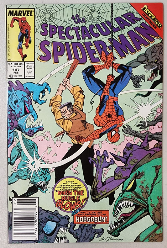 SPECTACULAR SPIDER-MAN #147 NEWSSTAND (1ST DEMONIC HOBGOBLIN.  BECOMES DEMOGOBLIN) 1989