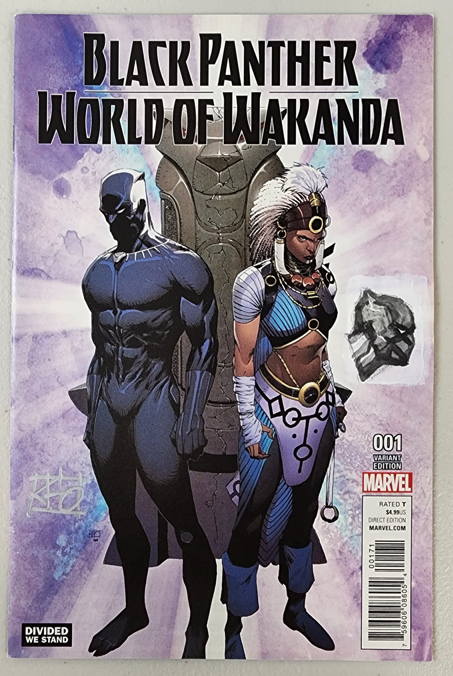 BLACK PANTHER WORLD OF WAKANDA #1 DIVIDED WE STAND VARIANT SIGNED & REMARKED BY KHOI PHAM 2016 (1ST APP MISTRESS ZOLA) comic books MARVEL COMICS   