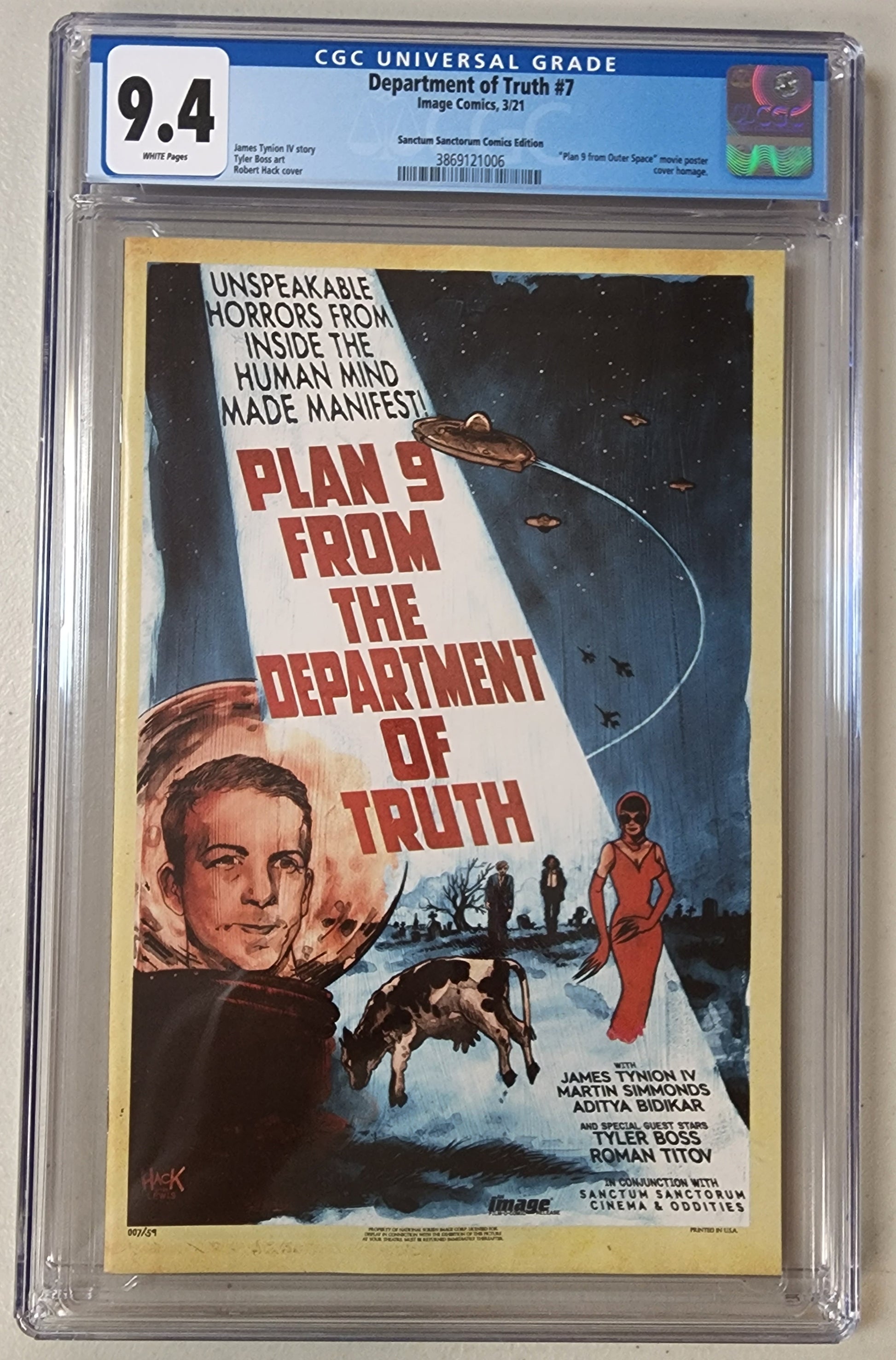 9.4 CGC DEPARTMENT OF TRUTH #7 SSCO HACK HOMAGE VARIANT [3869121006] Department of Truth IMAGE COMICS   