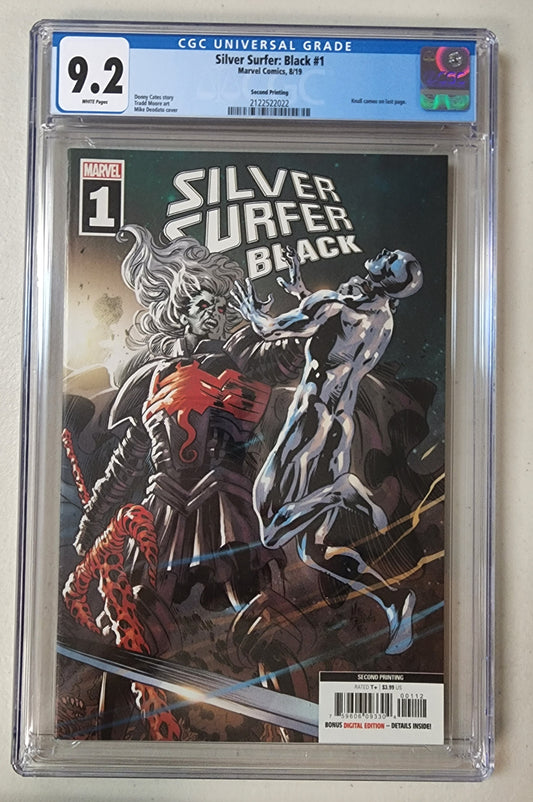 9.2 CGC Silver Surfer Black #1 2nd Print Variant (Knull Cameo) 2019 [2122522022]