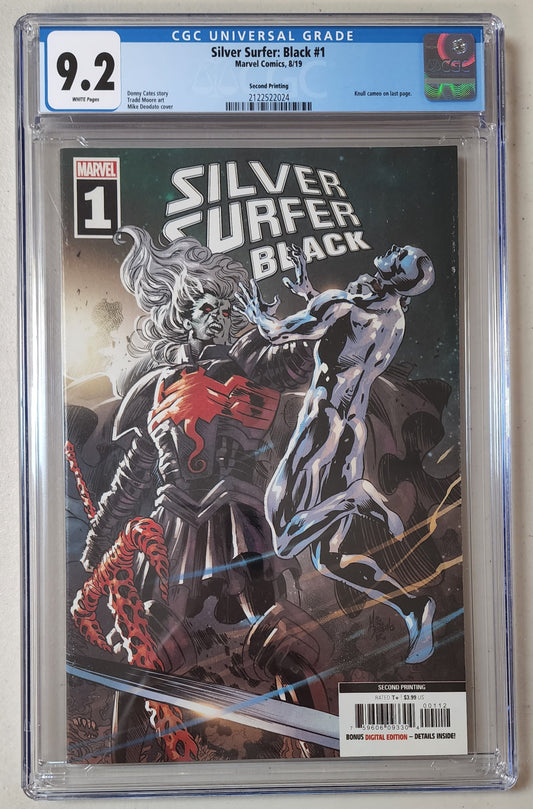 9.2 CGC Silver Surfer Black #1 2nd Print Variant (Knull Cameo) 2019 [2122522024]