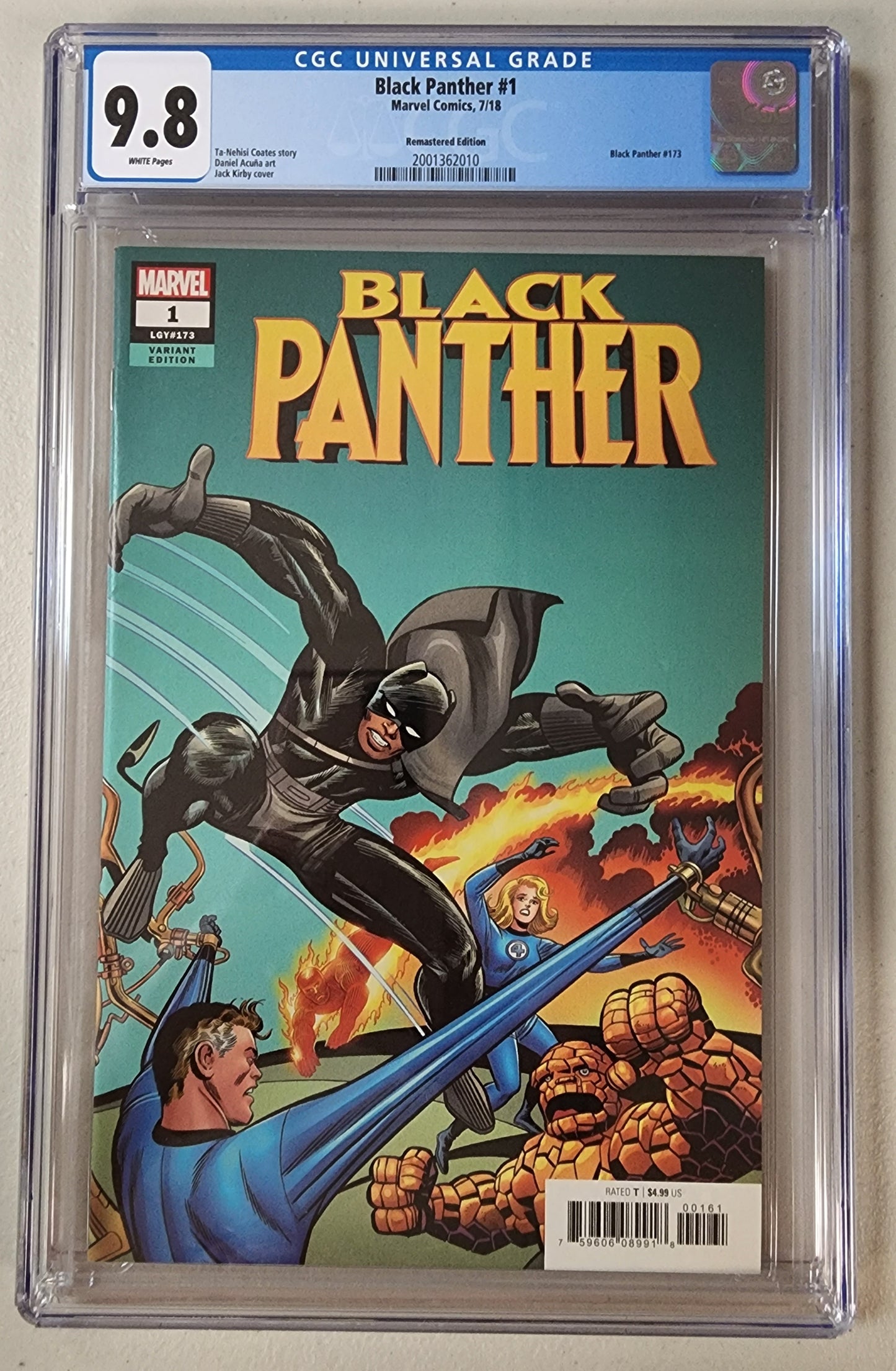 9.8 CGC Black Panther #1 1:500 Remastered Variant Kirby 2018 [2001362010]
