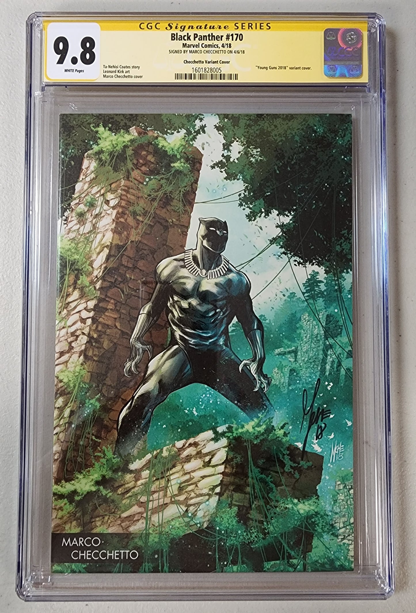 9.8 SS CGC BLACK PANTHER #170 VARIANT SIGNED BY CHECCHETTO 2018 [1601828005] comic book MARVEL COMICS   