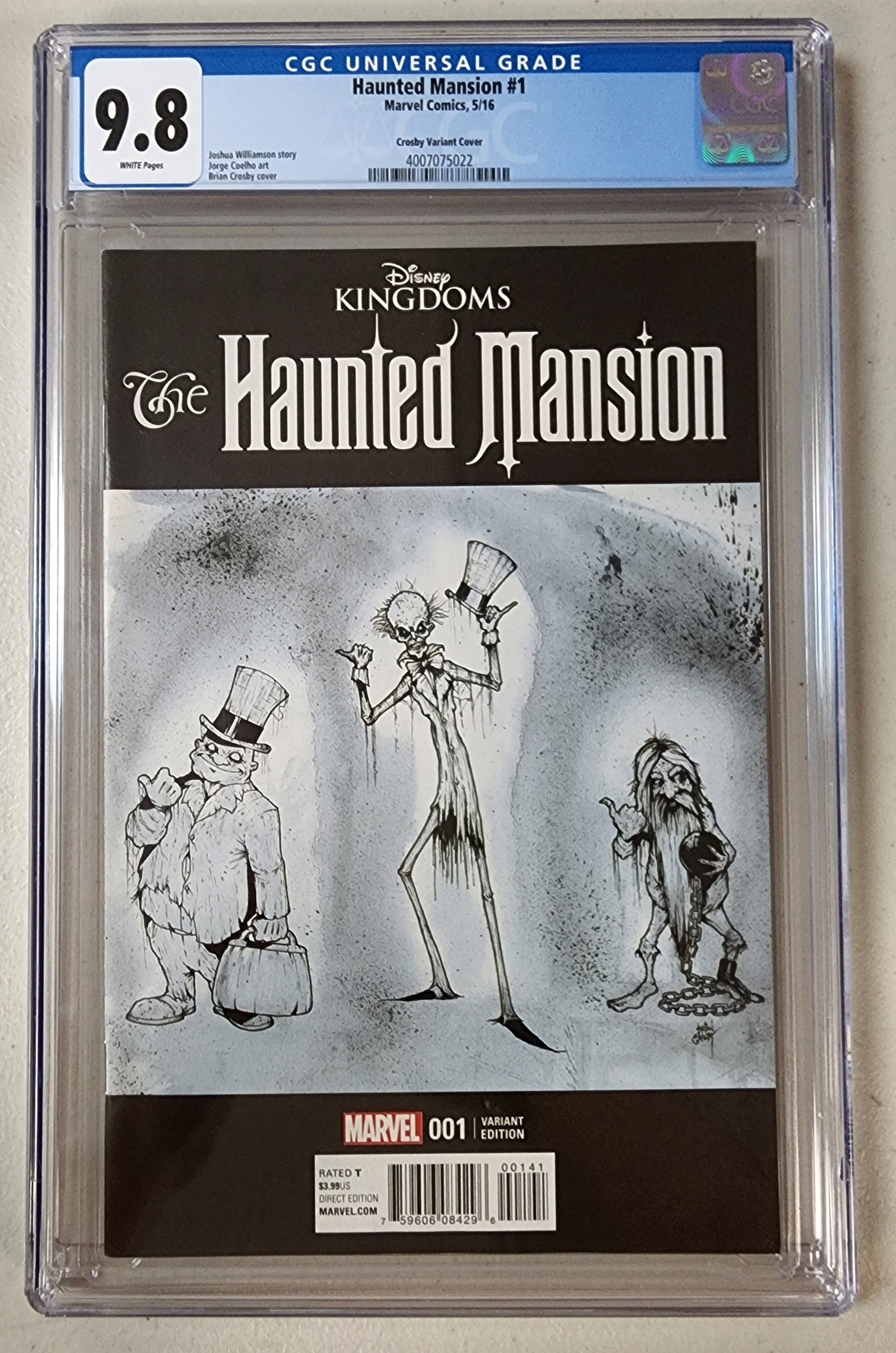 9.8 CGC HAUNTED MANSION #1 CROSBY 1:10 VARIANT [4007075022] CGC MARVEL COMICS   