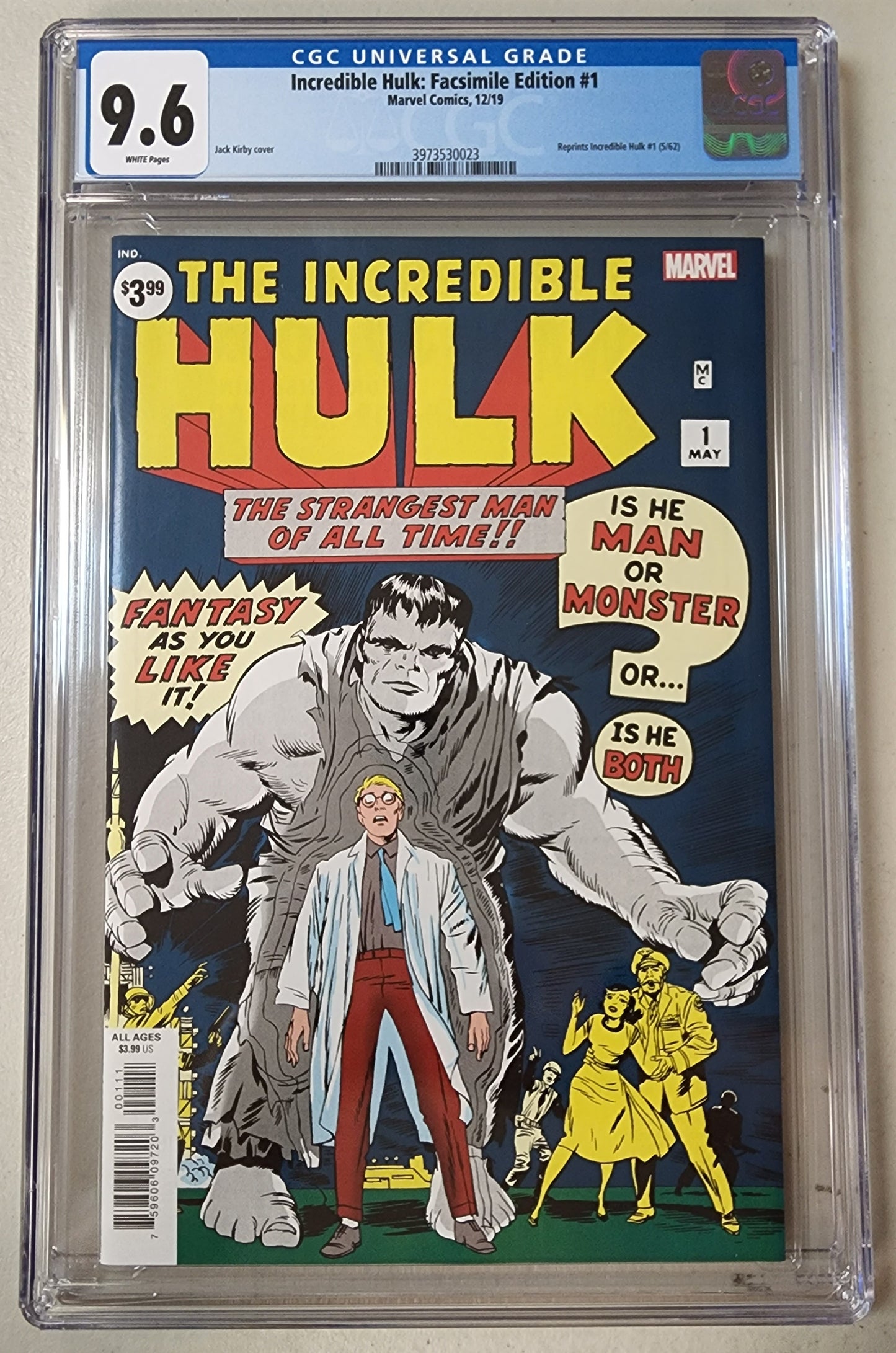 9.6 CGC INCREDIBLE HULK #1 FACSIMILIE REPRINT [3973530023] comic book MARVEL COMICS   